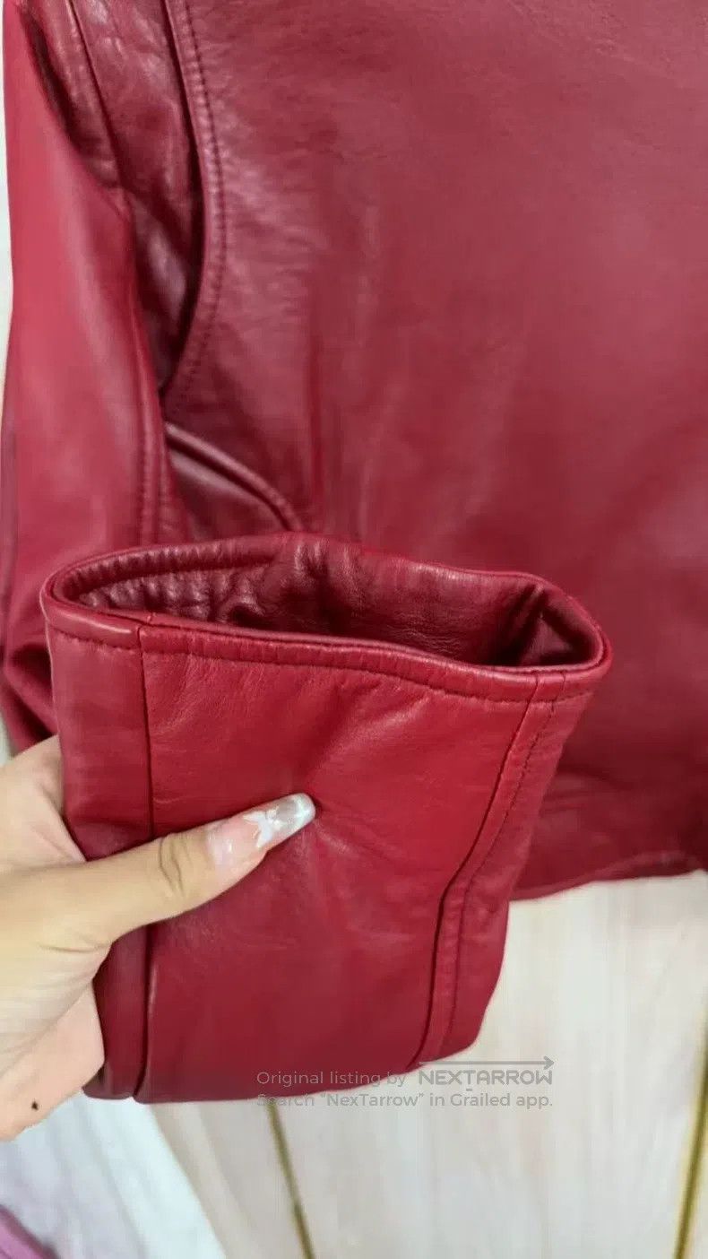 Balenciaga Balenciaga size 38 Classic Biker Leather Jacket, Burgundy Size M / US 6-8 / IT 42-44 - 4 Thumbnail