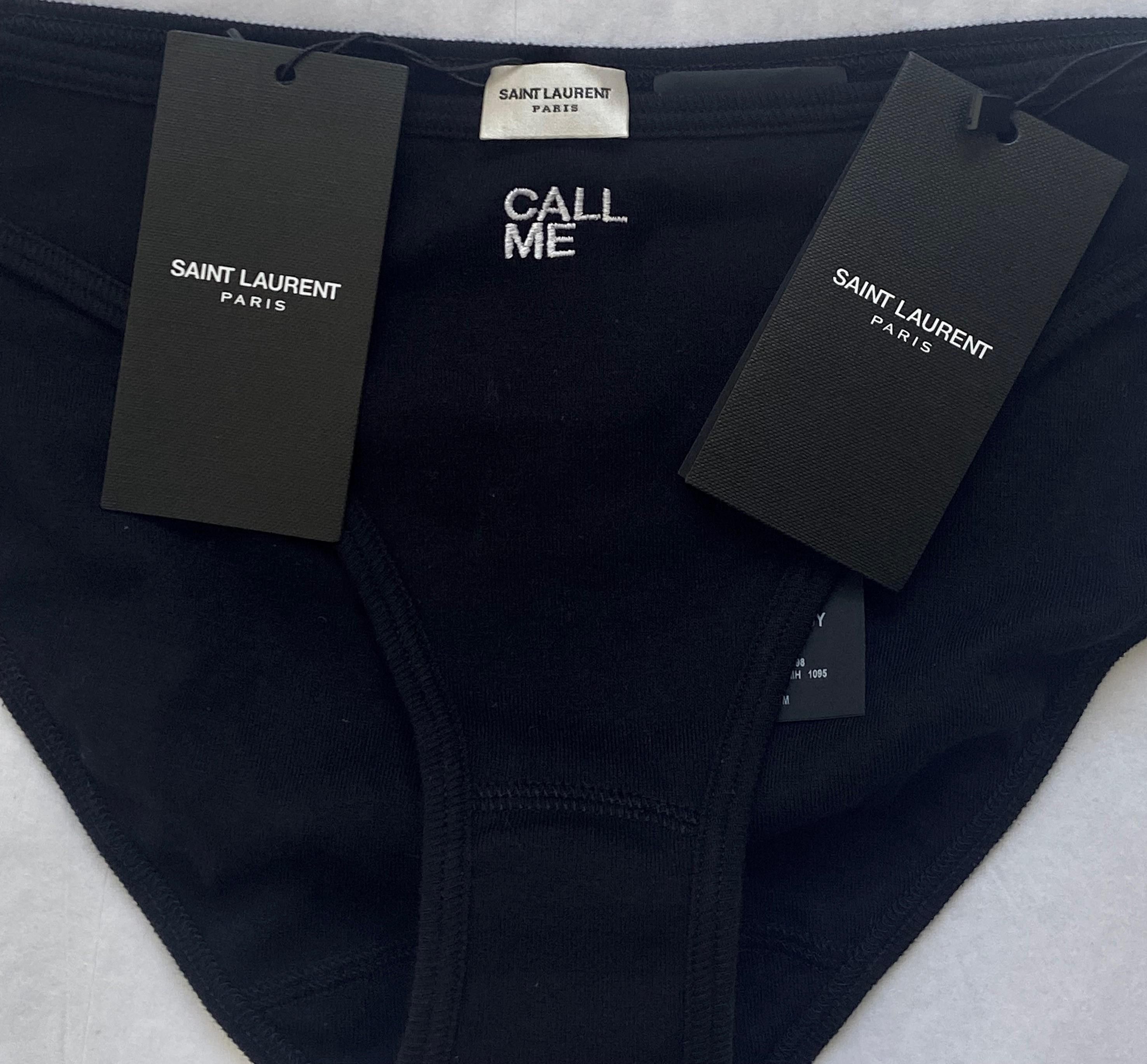 Saint Laurent Paris o1s1wg110924 Size: L / " Call Me" Panties in Black Size ONE SIZE - 2 Thumbnail