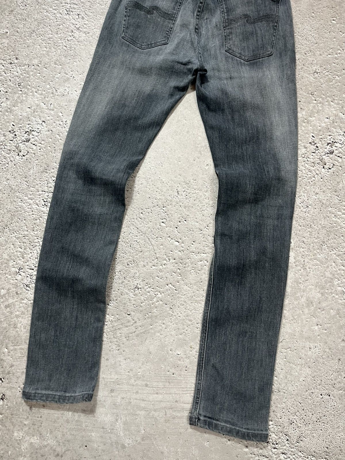 Nudie Jeans Nudie Jeans W29 L30 Grey Washed Skinny Fit Stretch Denim Size US 29 - 2 Thumbnail