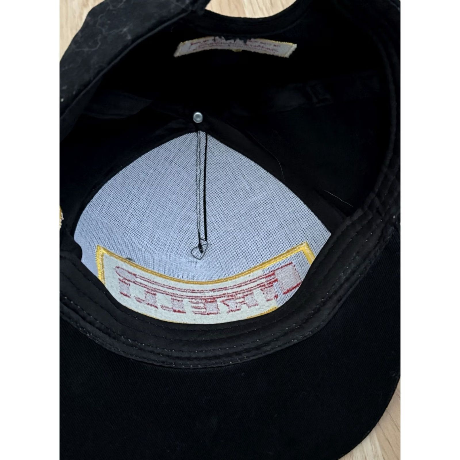 Vintage Pirelli Racing Hat Adjustable Black One Size Mens Adult Gold Leaf F1 Cars Size ONE SIZE - 4 Thumbnail