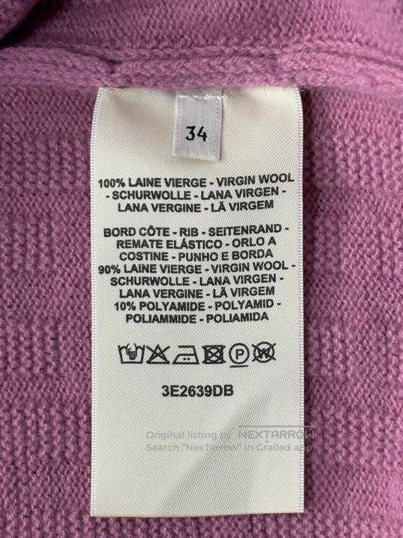 Hermes Hermes Pink V-Neck Wool Knit Vest, 100% Wool + 10% Nylon, Size XXS / US 00 / IT 34 - 3 Thumbnail