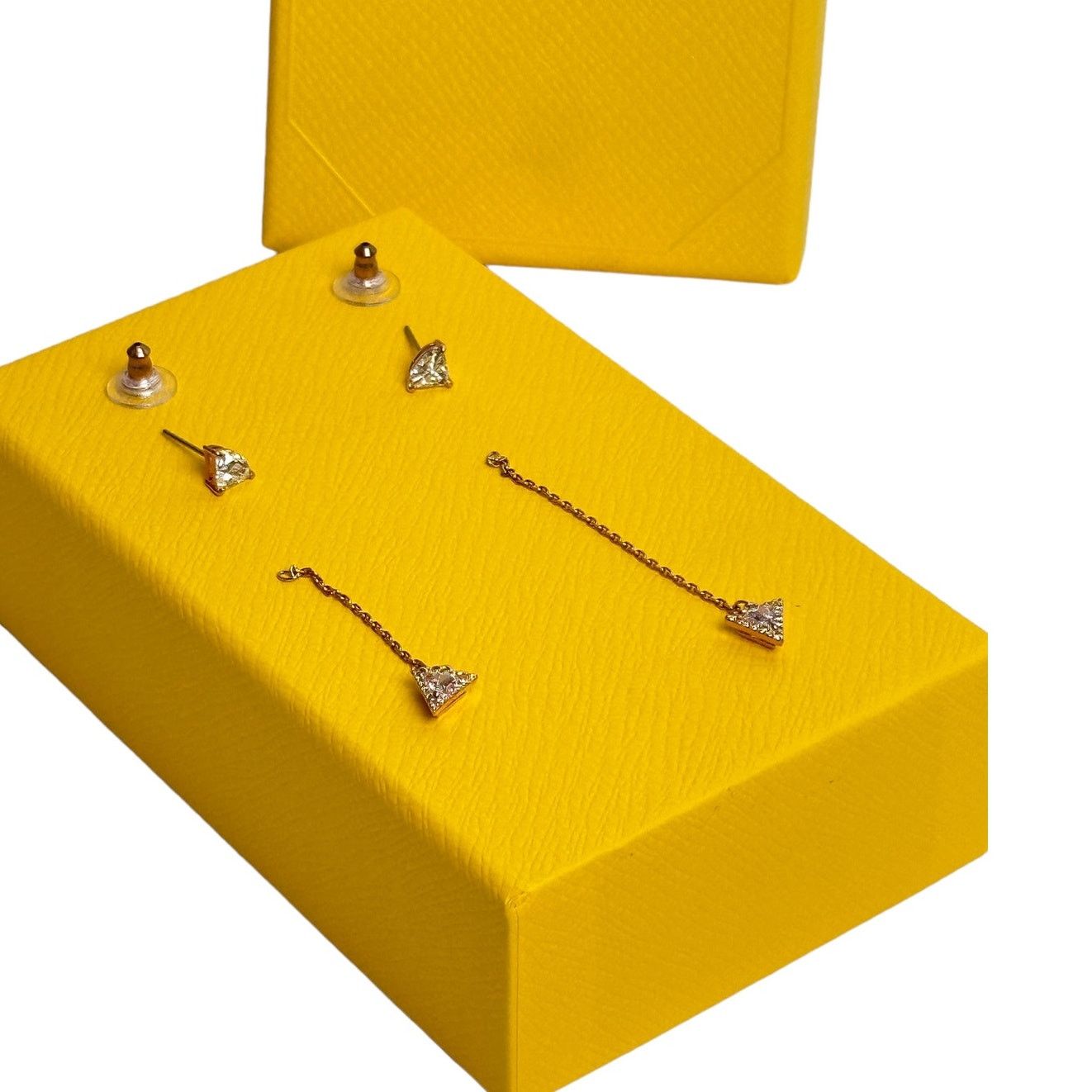 Swarovski Swarovski Rose Gold Triangle Crystals Ortyx Drop Earrings Size ONE SIZE - 3 Thumbnail