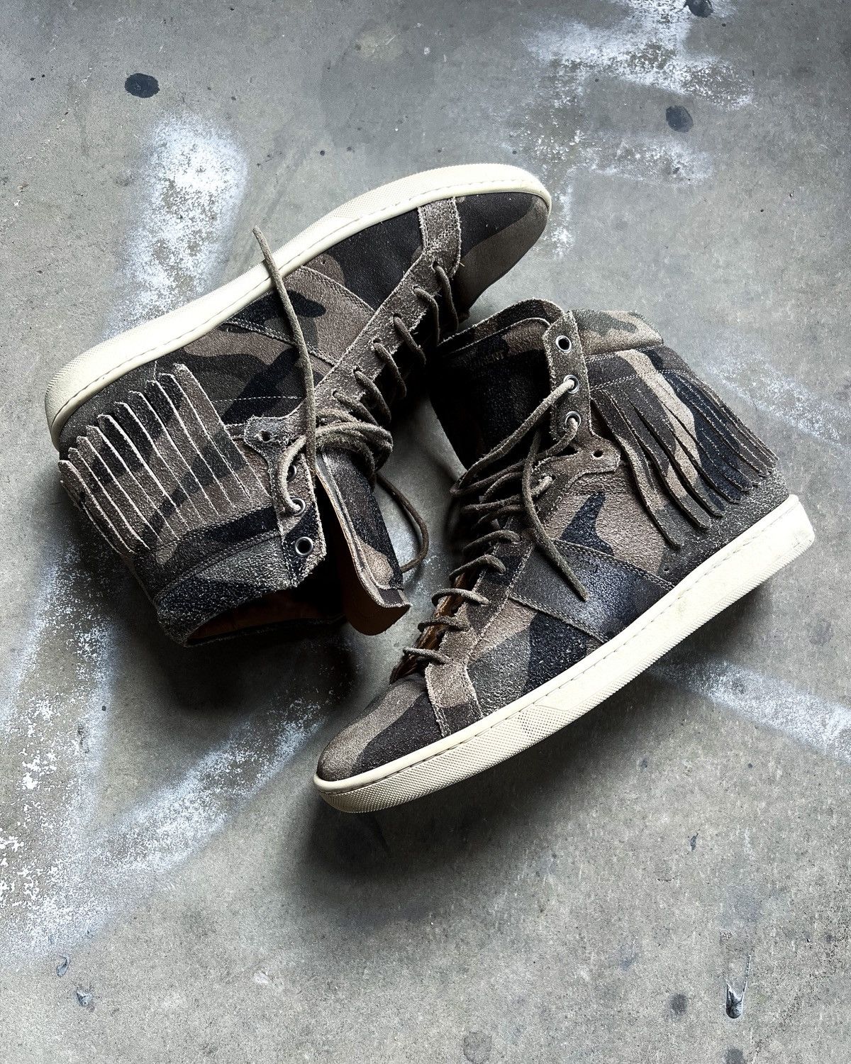 Saint Laurent Paris S/S16 CAMO FRINGE HIGH TOP SL10 Size US 8 / EU 41 - 5 Thumbnail