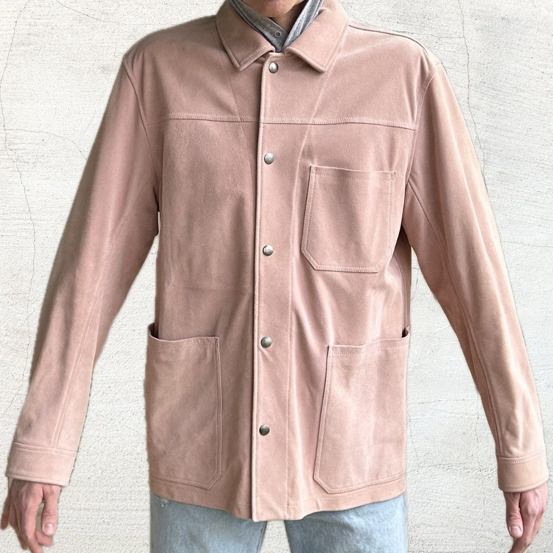 Todd Snyder Todd Snyder Custom Lamb Suede Leather Jacket Baby Pink Size US M / EU 48-50 / 2 - 1 Thumbnail