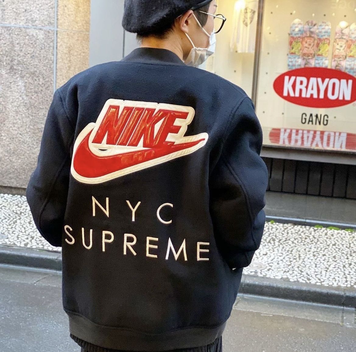 Nike × Supreme Supreme Nike SB Varsity Jacket Black 2007 Size US XL / EU 56 / 4 - 10 Thumbnail