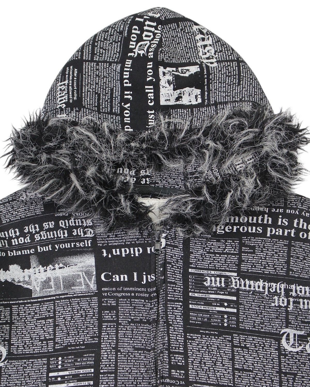 If Six Was Nine SS2005 SPLENDID SATISFACTION GOTHIC NEWSPAPER HOODIE Size US M / EU 48-50 / 2 - 3 Thumbnail
