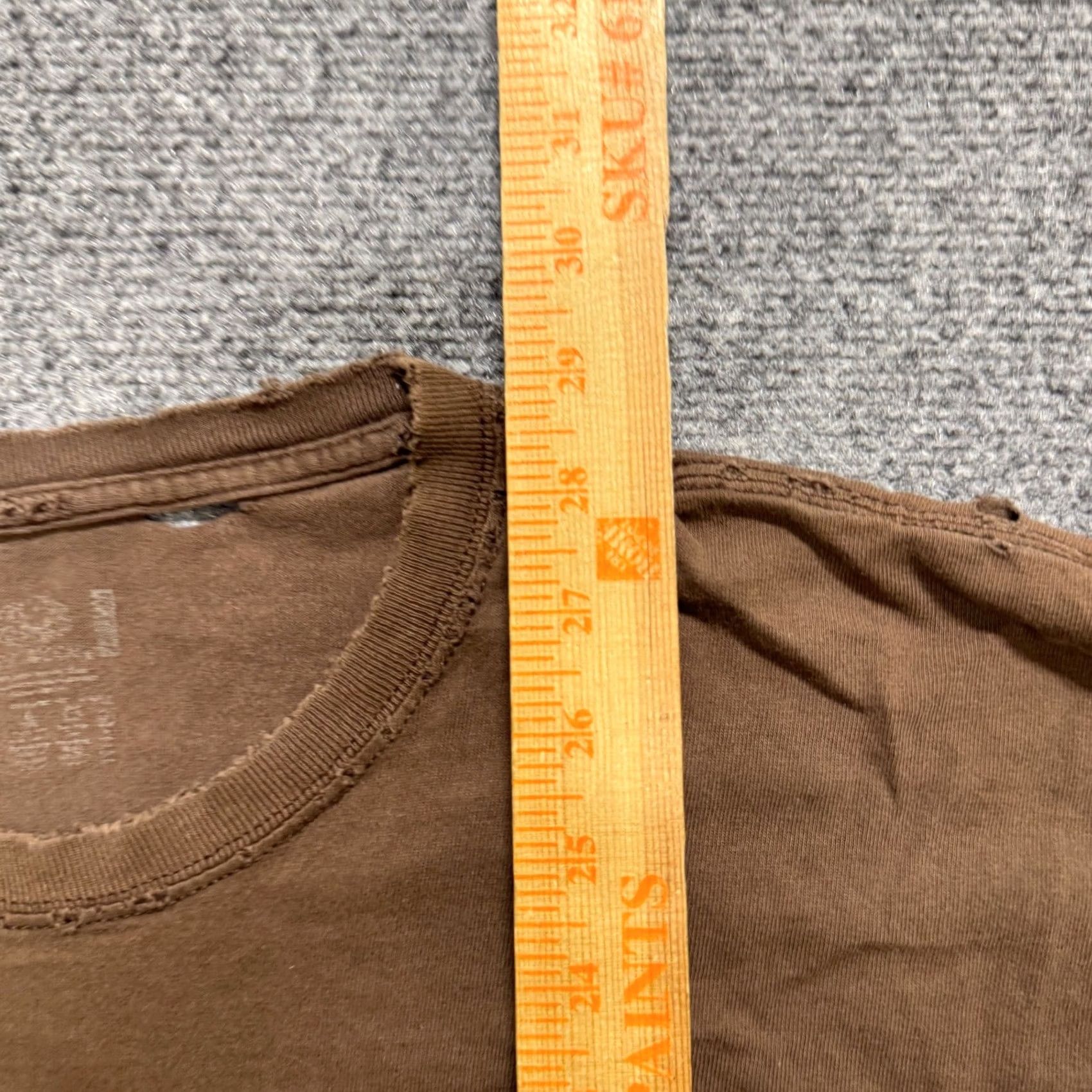 Fruit Of The Loom Fruit Of The Loom T-Shirt Mens Medium Cotton Distressed Faded Stained Brown Size US M / EU 48-50 / 2 - 2 Thumbnail