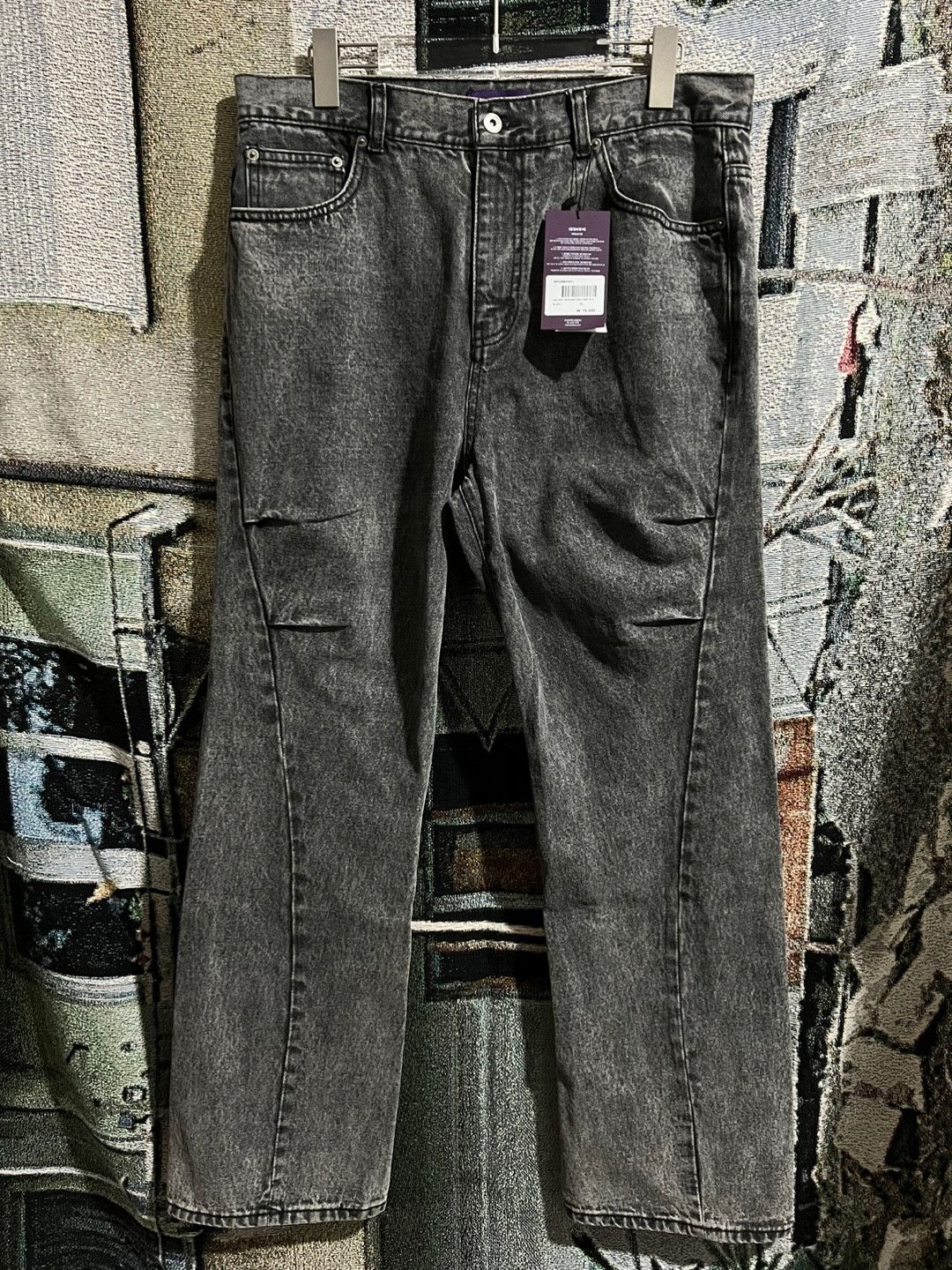 Vintage Beslow Twist Denim Pants Black Size US 34 / EU 50 - 1 Thumbnail