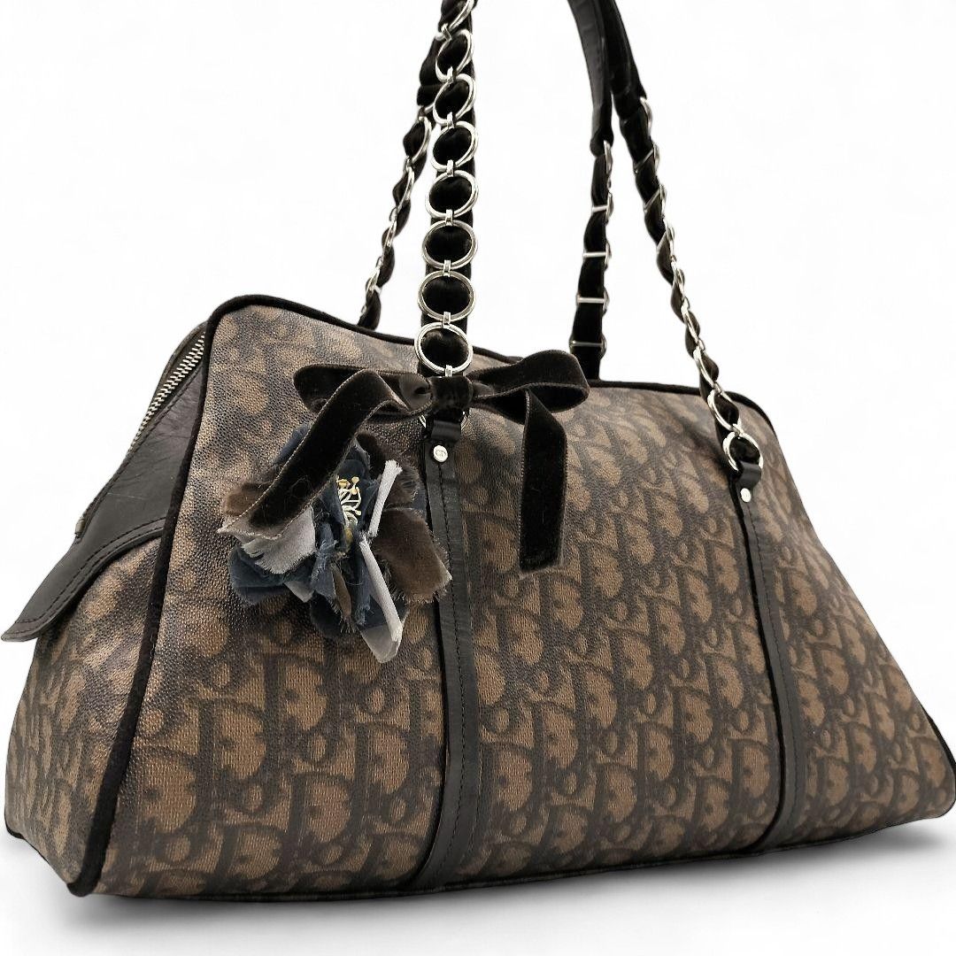 Dior Dior - Romatic Trotter Handbag Leather Monogram Brown Size ONE SIZE - 3 Thumbnail