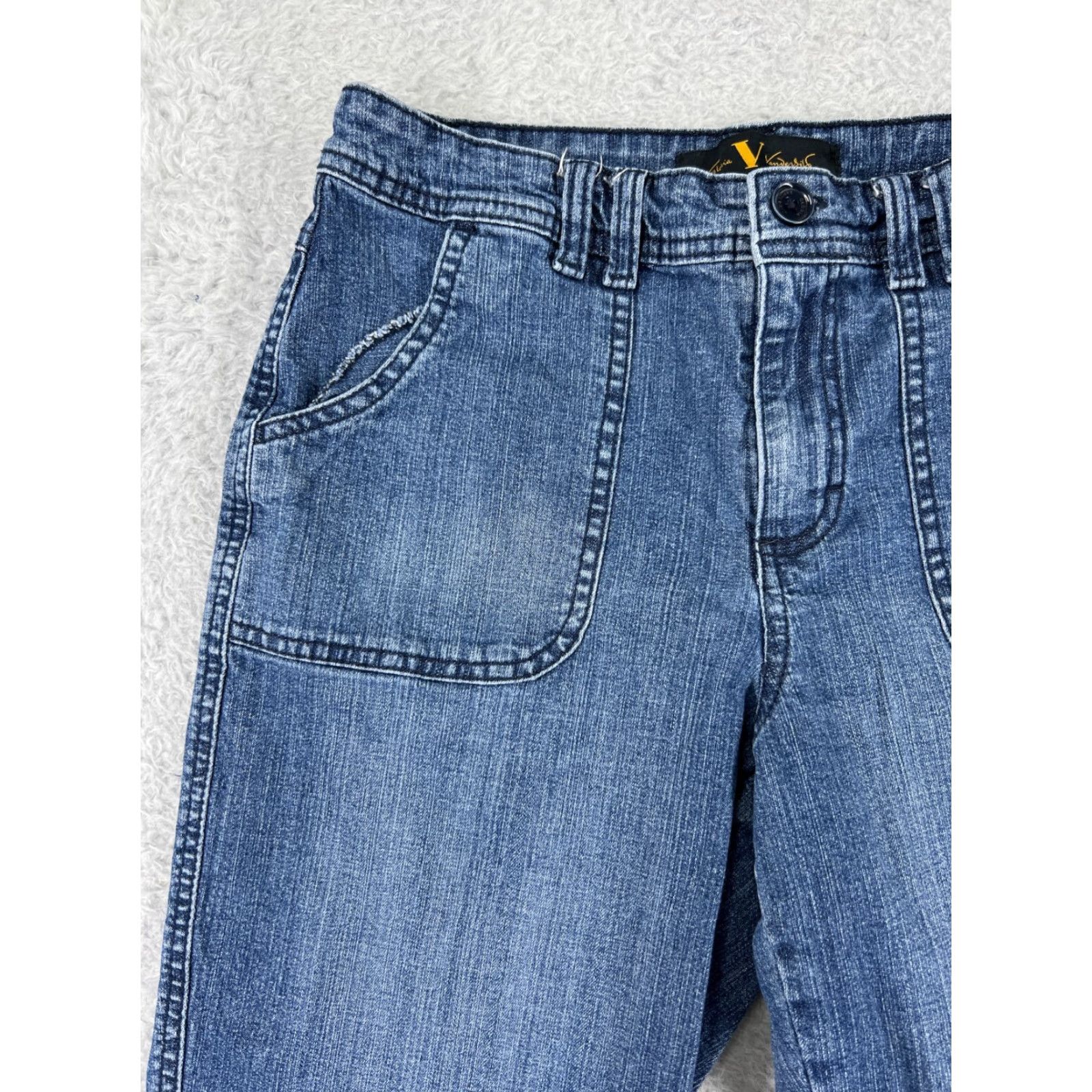 Gloria Vanderbilt Gloria Vanderbilt Women's Capris 6 Blue Denim Cotton Stretch Classic Retro 2010s Girls Size 28" / US 6 / IT 42 - 7 Thumbnail