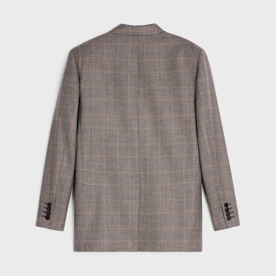 Celine o1loc1c1124 Jude Jacket In Checked Flannel in Noir/Vanille Size L / US 10 / IT 46 - 2 Thumbnail