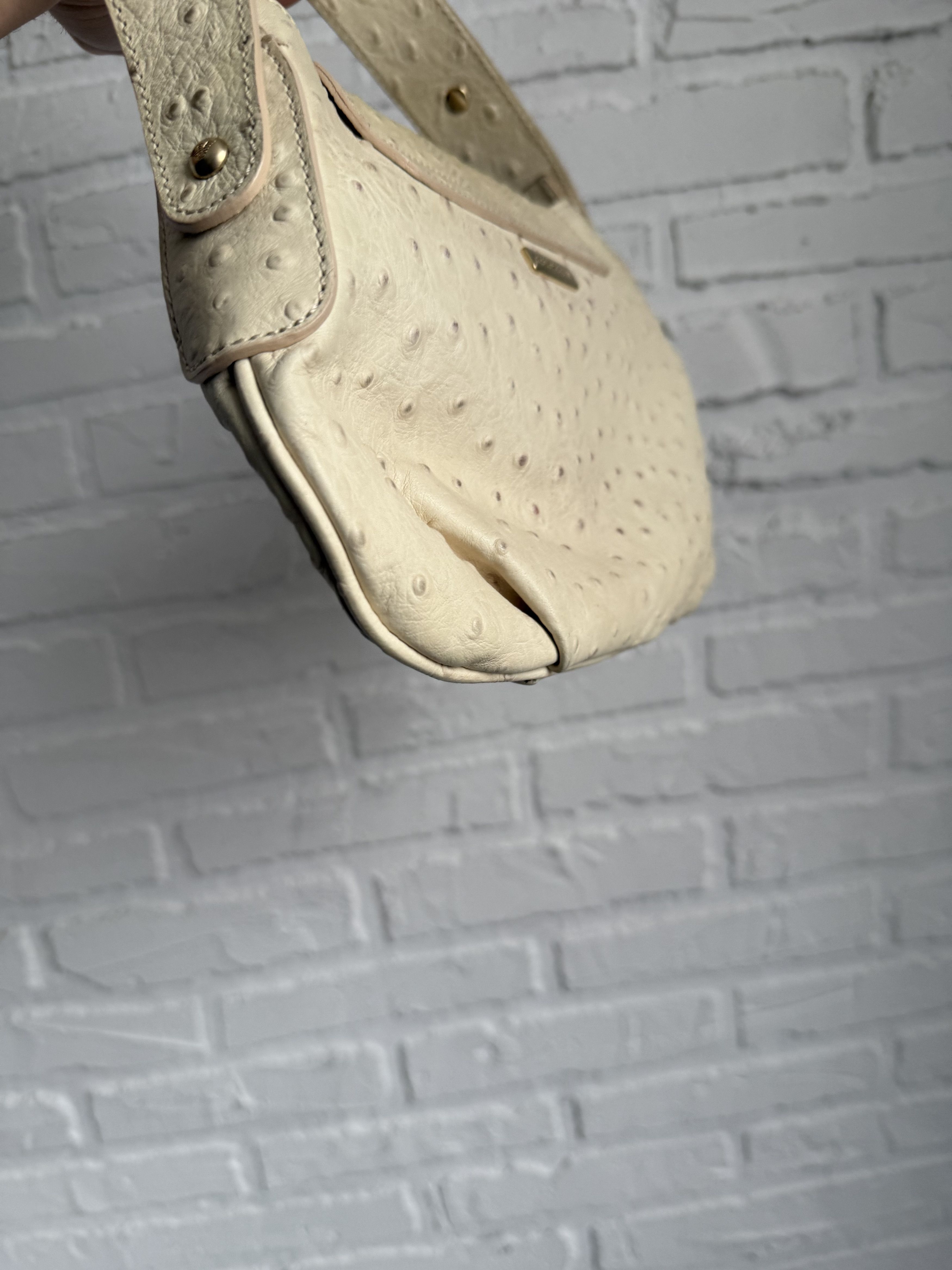 Emporio Armani Vintage 2000s Emporio Armani ostrich leather hand bag Size ONE SIZE - 9 Thumbnail
