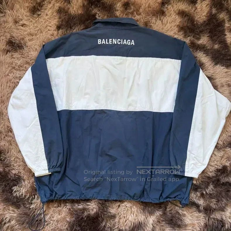 Balenciaga Balenciaga Blue White Windbreaker Jacket Size US L / EU 52-54 / 3 - 2 Thumbnail