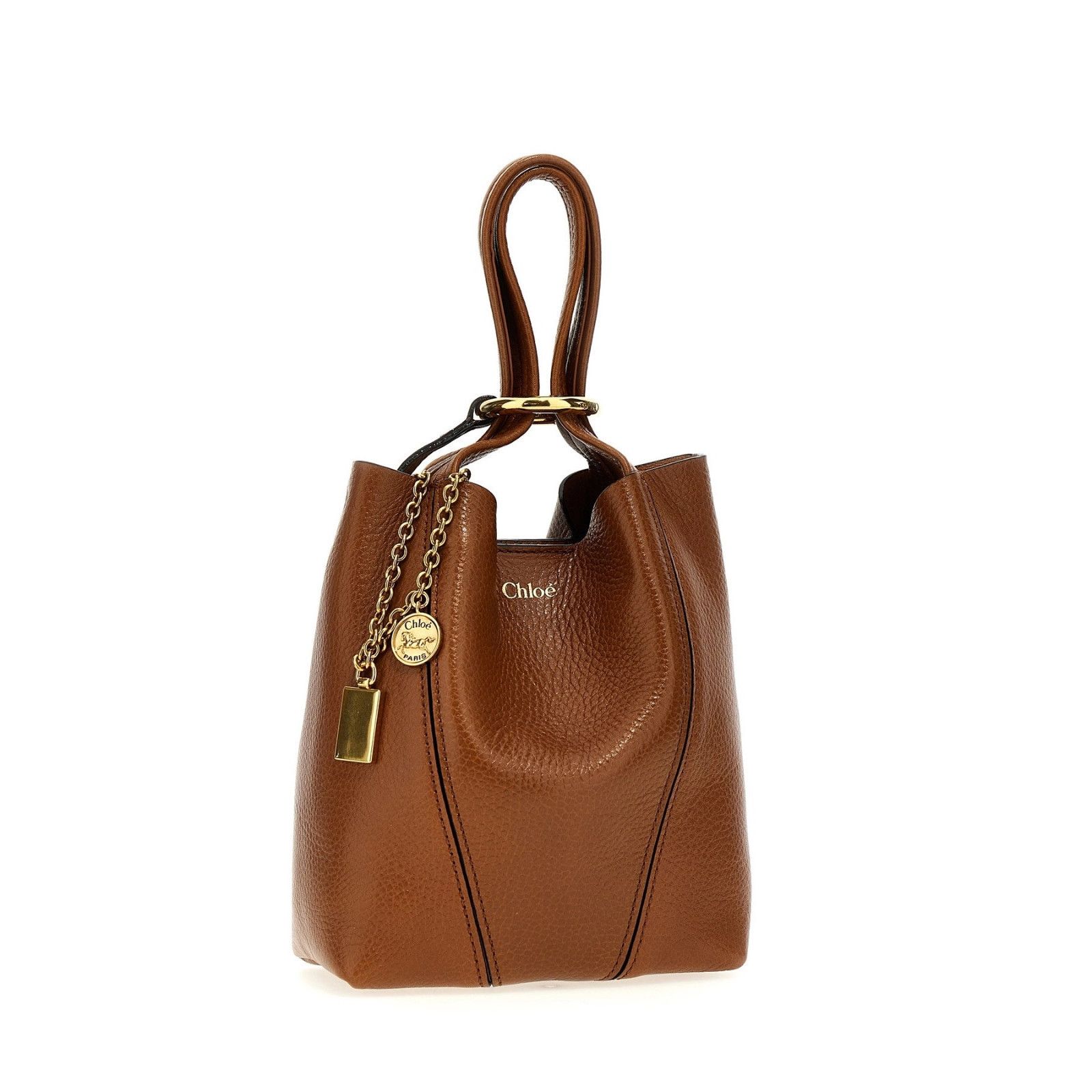 Chloe Chloe Small Spin Clay Brown Grained Leather Tote Handbag New Size ONE SIZE - 3 Thumbnail