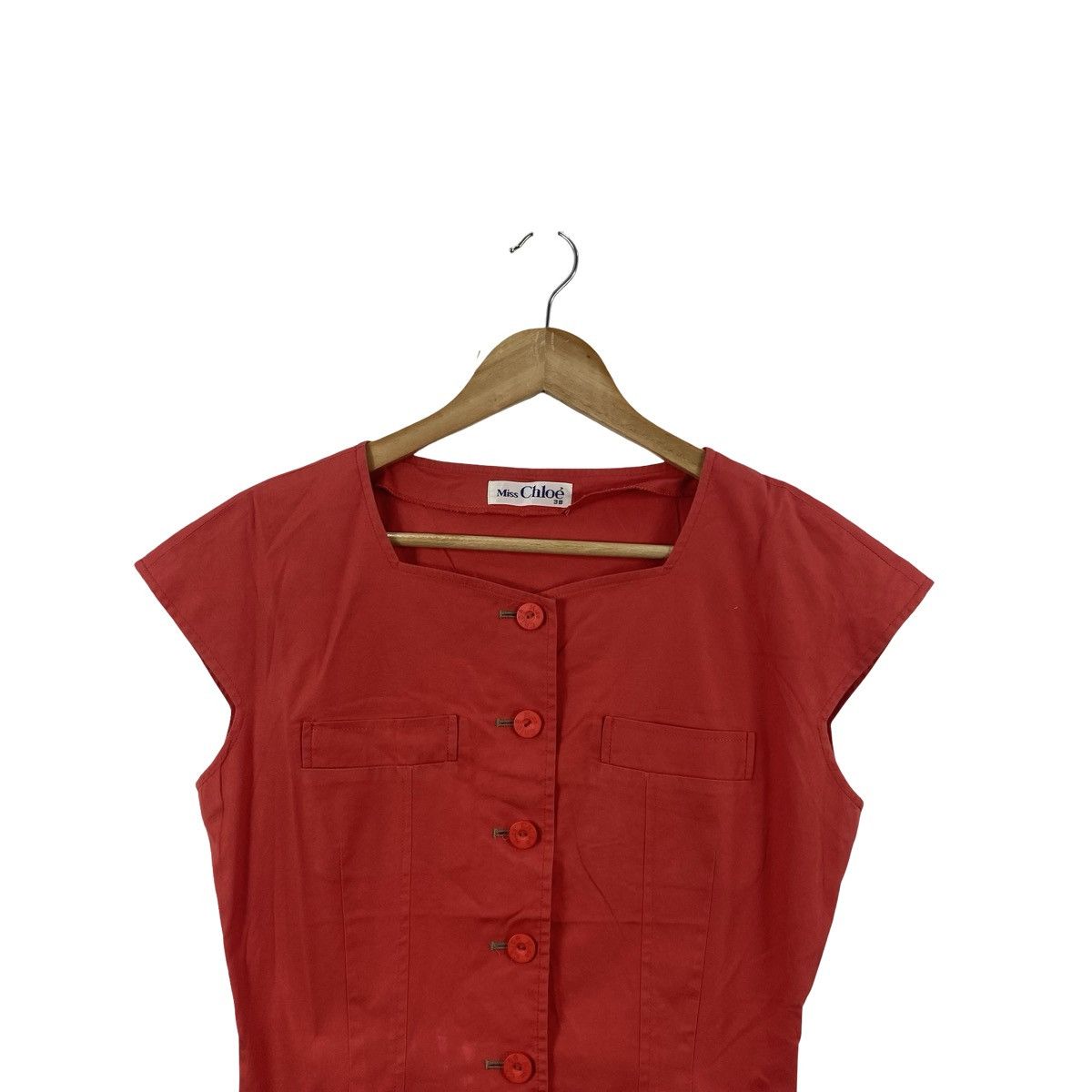 Chloe MISS CHLOE Button Up Cap Sleeve Cropped Blouse Size S / US 4 / IT 40 - 2 Thumbnail