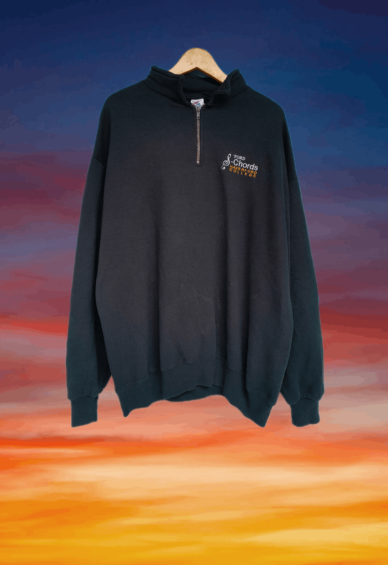 Jerzees × Vintage Vintage 90s haverford college ford chords JERZEES Halfzip Size US XL / EU 56 / 4 - 1 Thumbnail