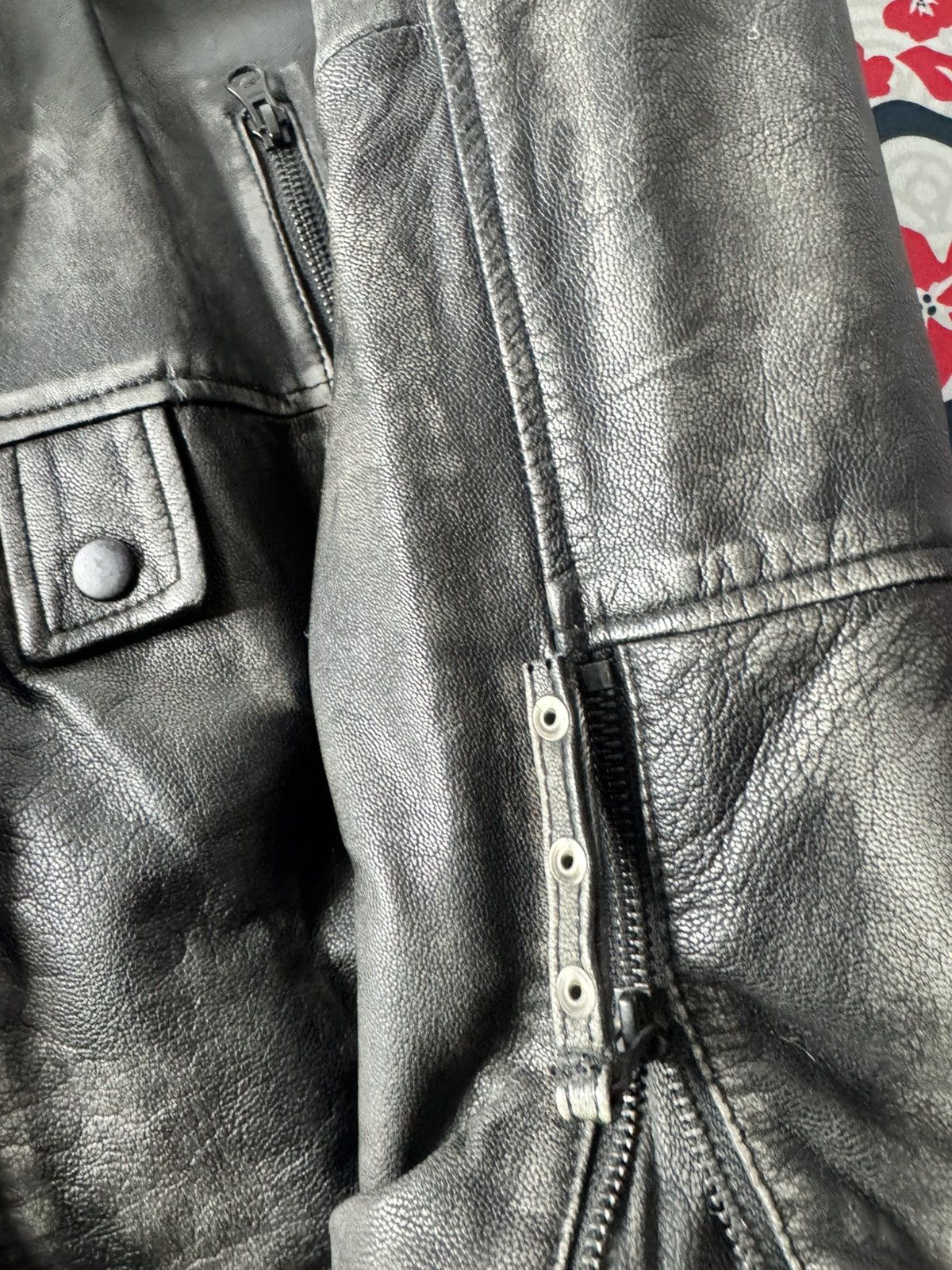 Other Mens Taylor Rub-off Zippered Gray Motorcycle Leather Jacket Size US XXL / EU 58 / 5 - 5 Thumbnail