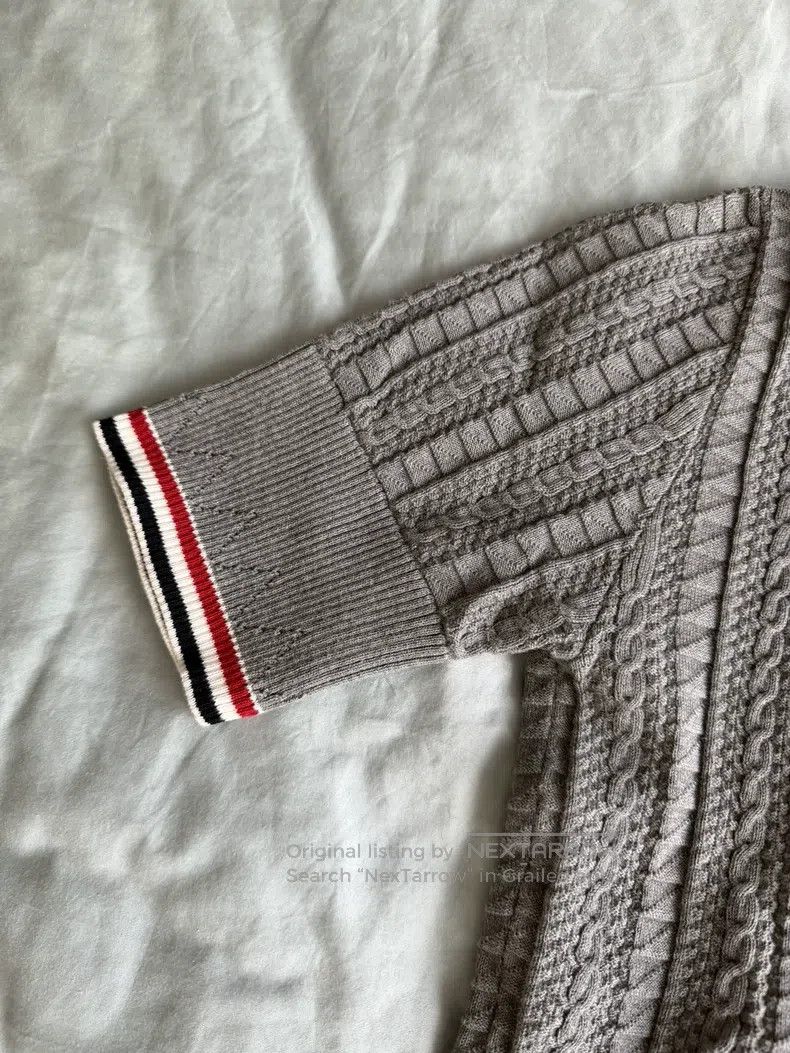Thom Browne Thom Browne Gray Knit Short Sleeve Polo Shirt Size XS / US 0-2 / IT 36-38 - 2 Thumbnail