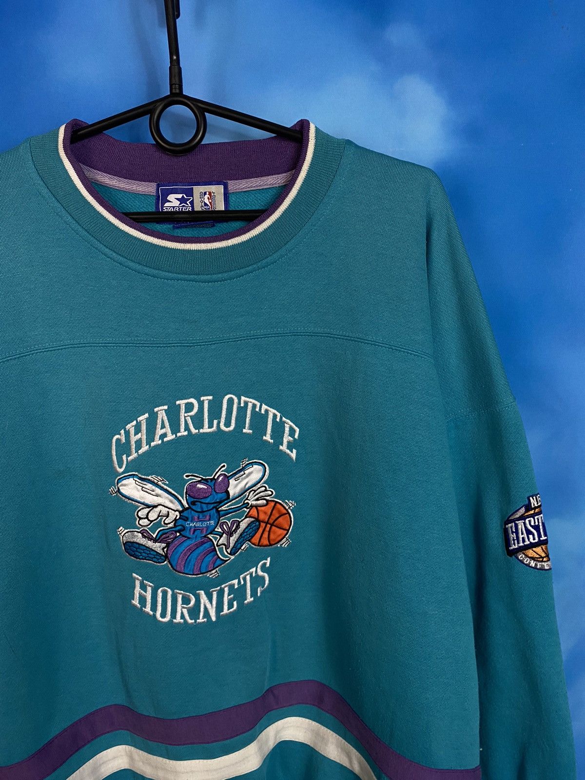 NBA Starter NBA Charlotte Hornets sweatshirt player 90s Size US L / EU 52-54 / 3 - 4 Thumbnail