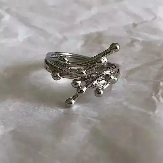 Japanese Brand Abstract Ring Tentacle Silver Modern Punk Art Psychedelic Size ONE SIZE - 1 Thumbnail