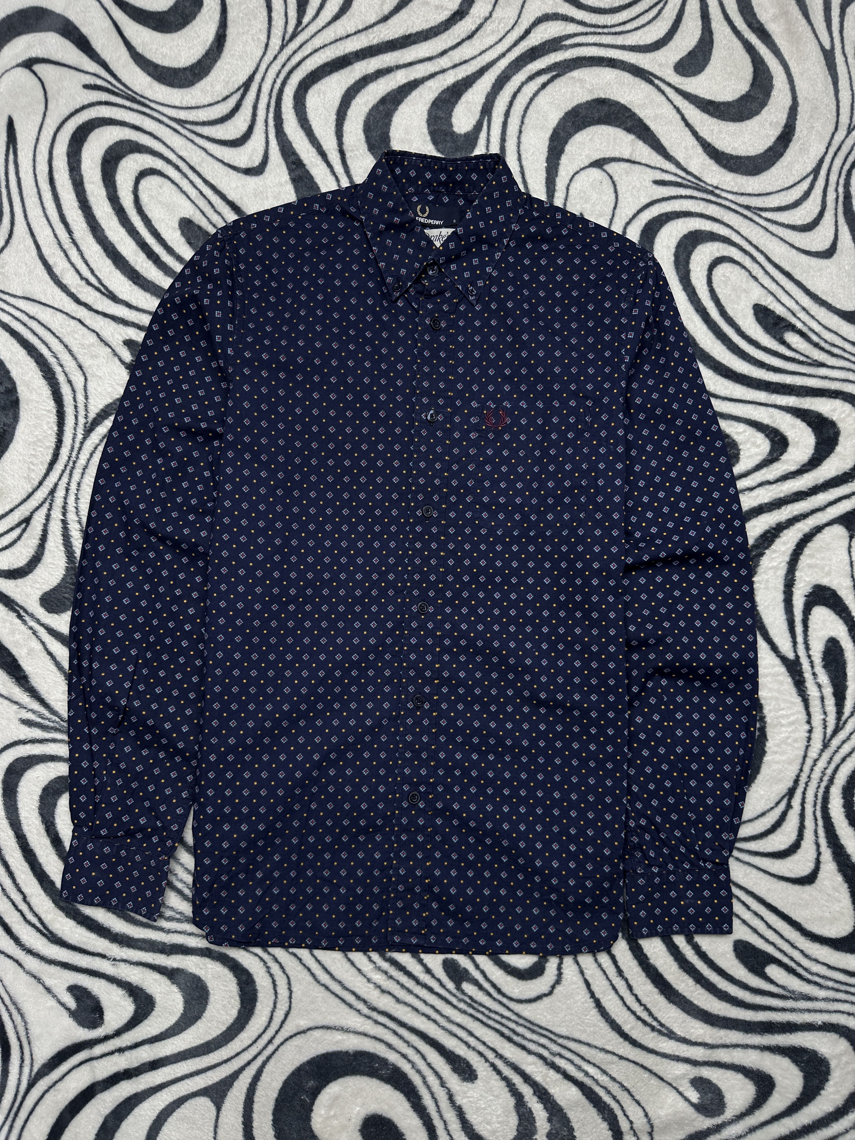 Drake's Fred Perry & Drakes Mens Long Sleeve Shirt Size US S / EU 44-46 / 1 - 1 Thumbnail