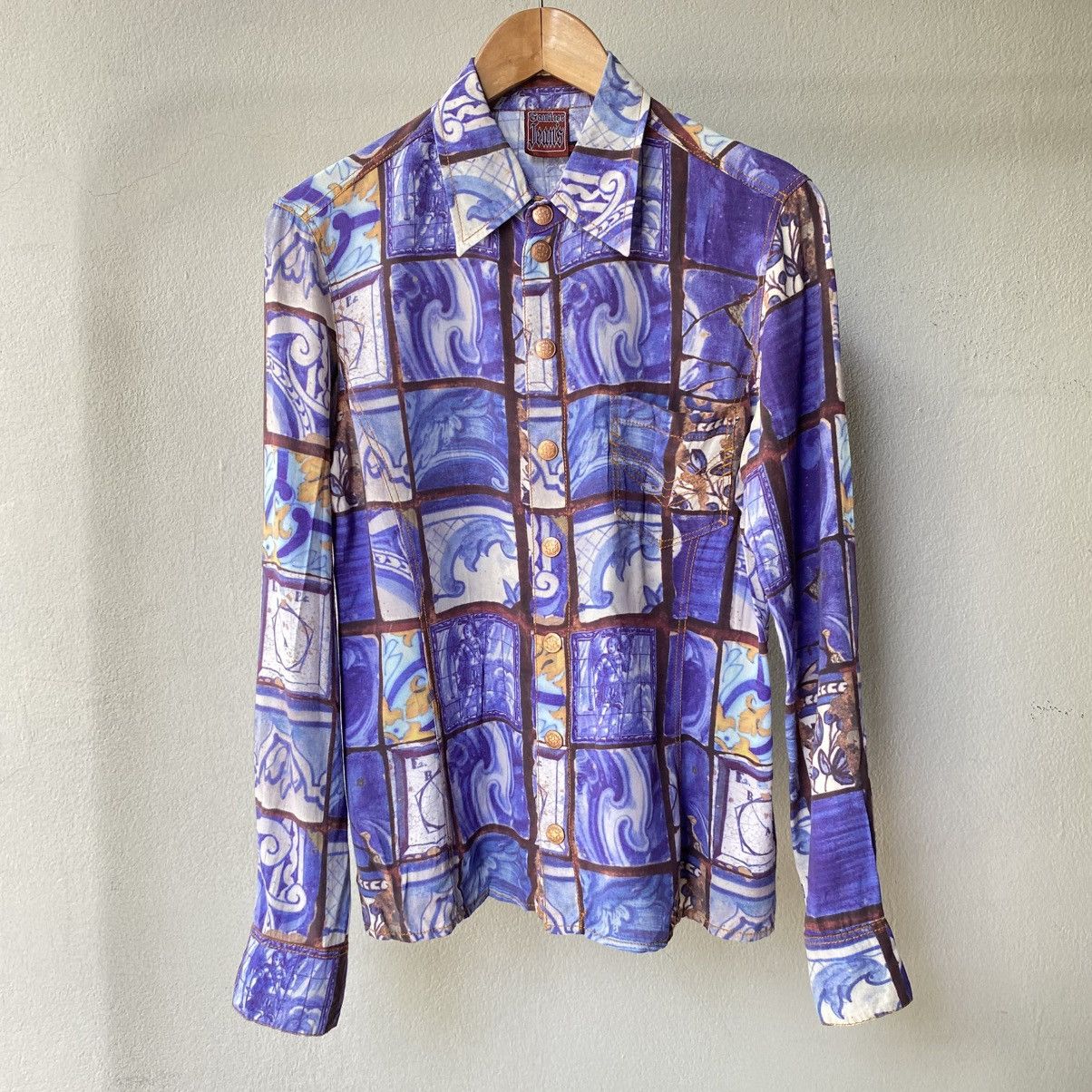 Jean Paul Gaultier Jean Paul Gaultier Vintage Ocean Mosaic Shirt Size US XXS / EU 40 - 23 Thumbnail