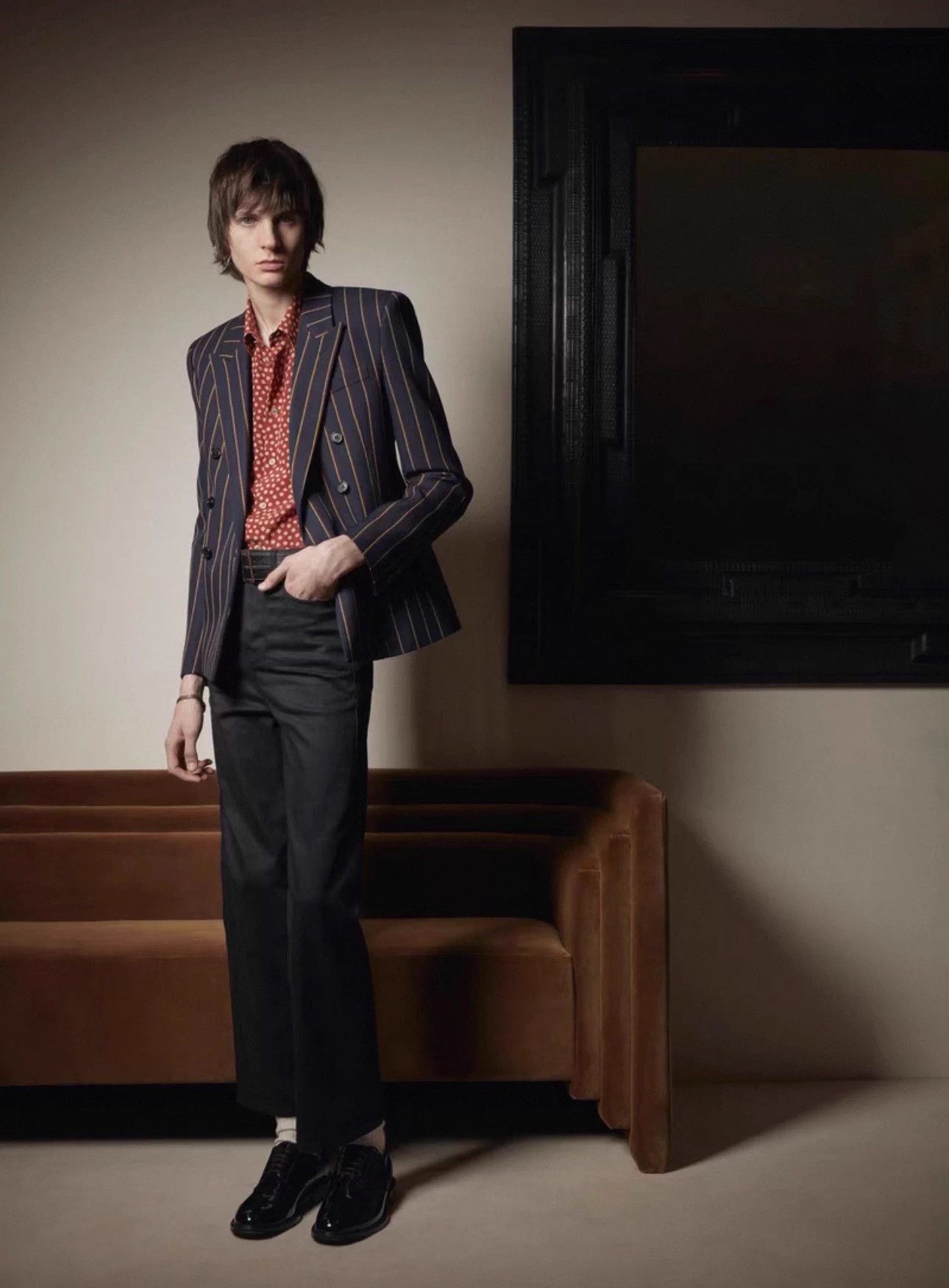 Saint Laurent Paris Saint Laurent YSL Striped Double-Breasted Suit 48 Size 48R - 2 Thumbnail