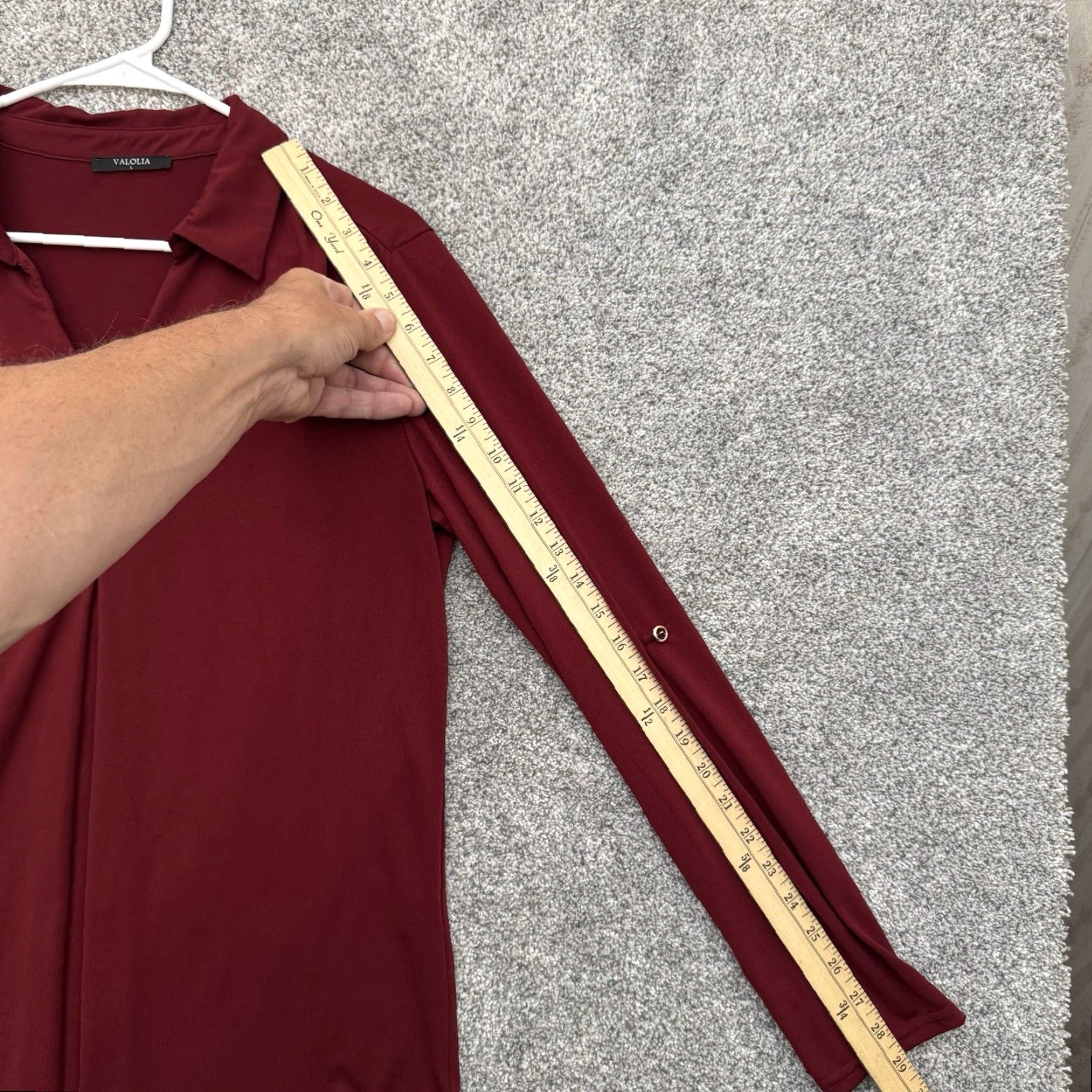 Vintage Business Casual Blouse Large Burgundy O-ring Workwear Office Chic Minimalist Size L / US 10 / IT 46 - 4 Thumbnail