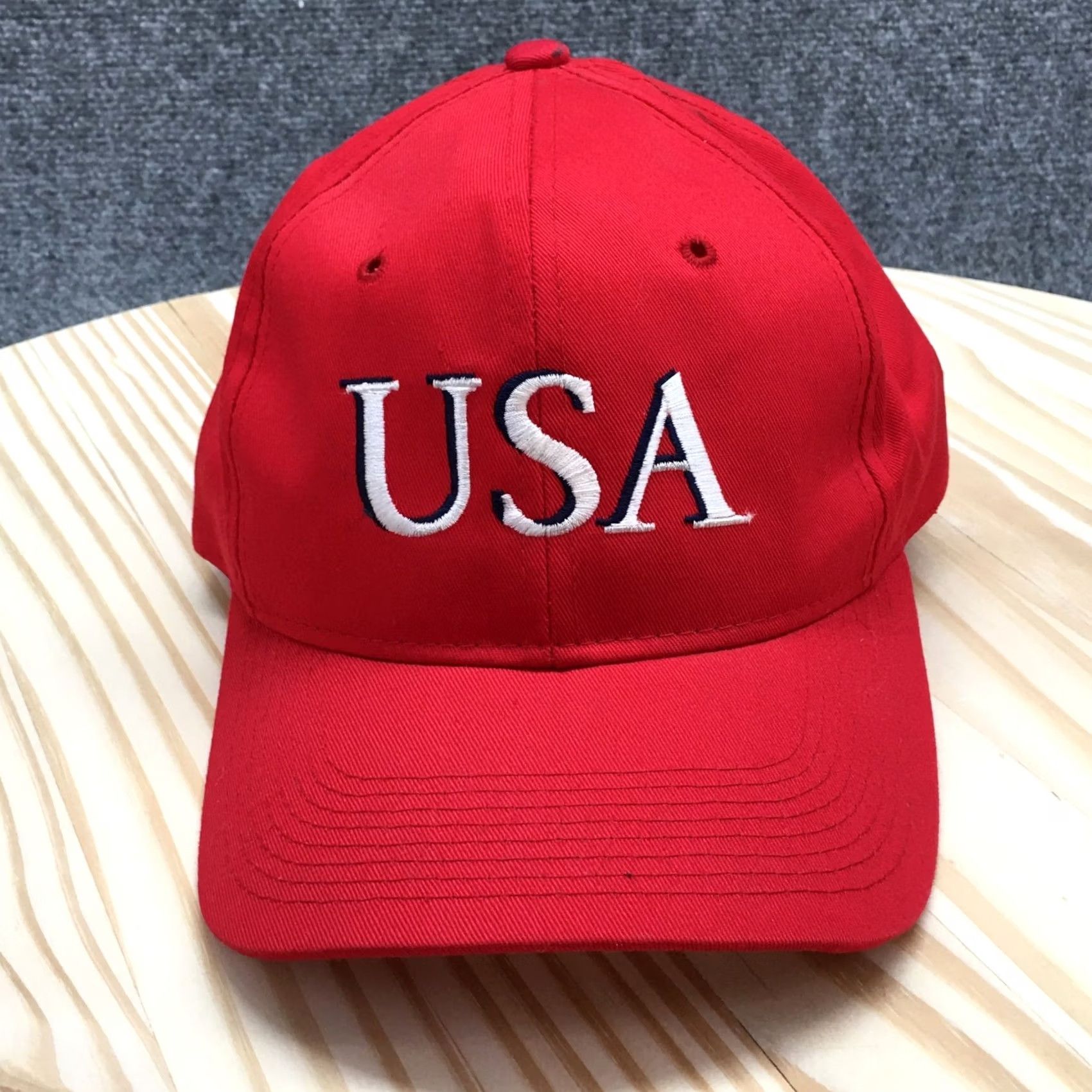 Vintage United States Trucker Hat Mens Red OS Curved Brim Embroidered Logo Size ONE SIZE - 3 Thumbnail