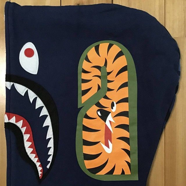 Bape BAPE Navy x Blue camo shark full zip hoodie a bathing ape Size US M / EU 48-50 / 2 - 5 Thumbnail