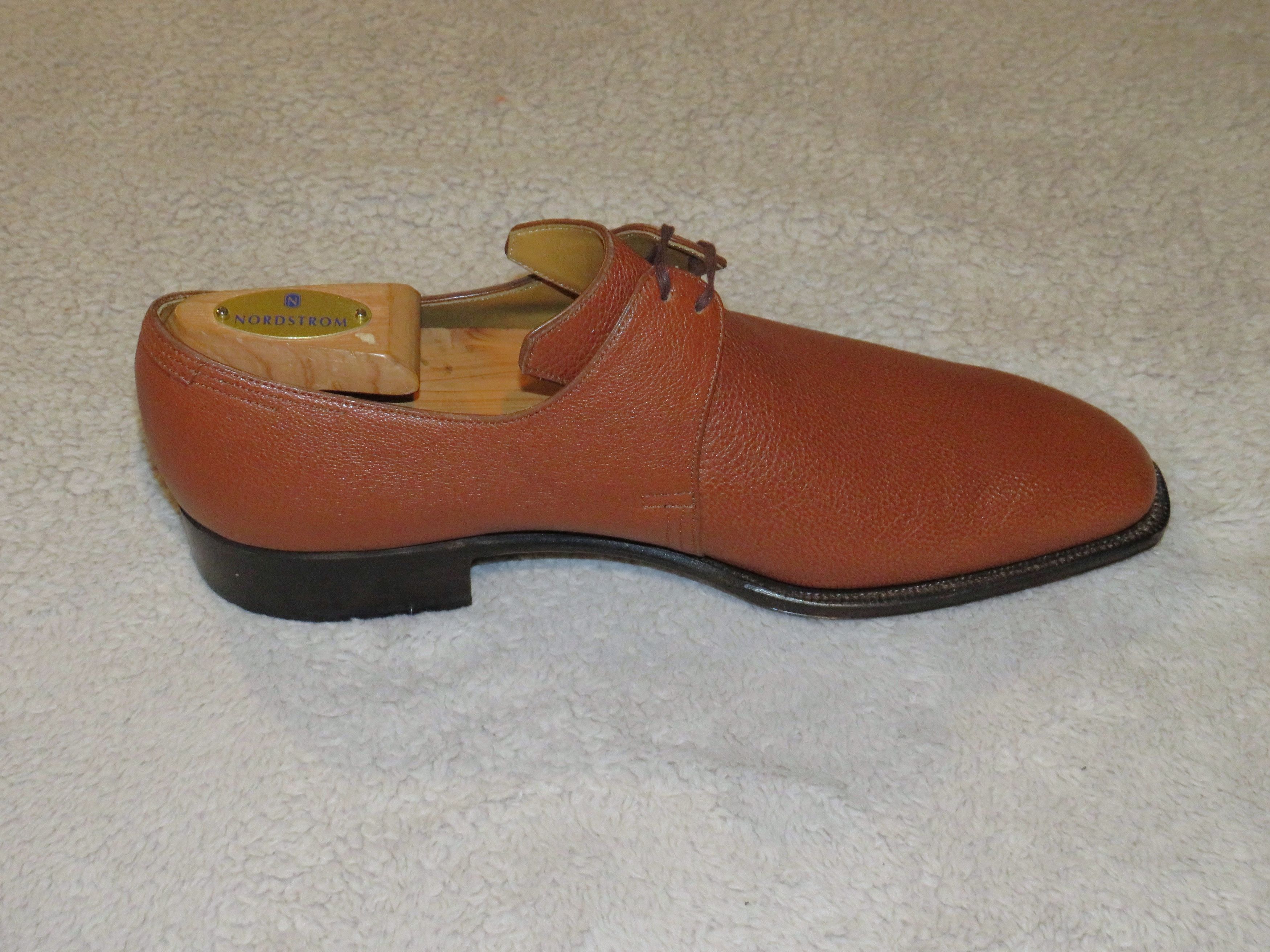 Corthay Arca Pullman Tan Pebbled Leather Two Eyelet Derby 8.5 NWOB Size US 8.5 / EU 41-42 - 4 Thumbnail