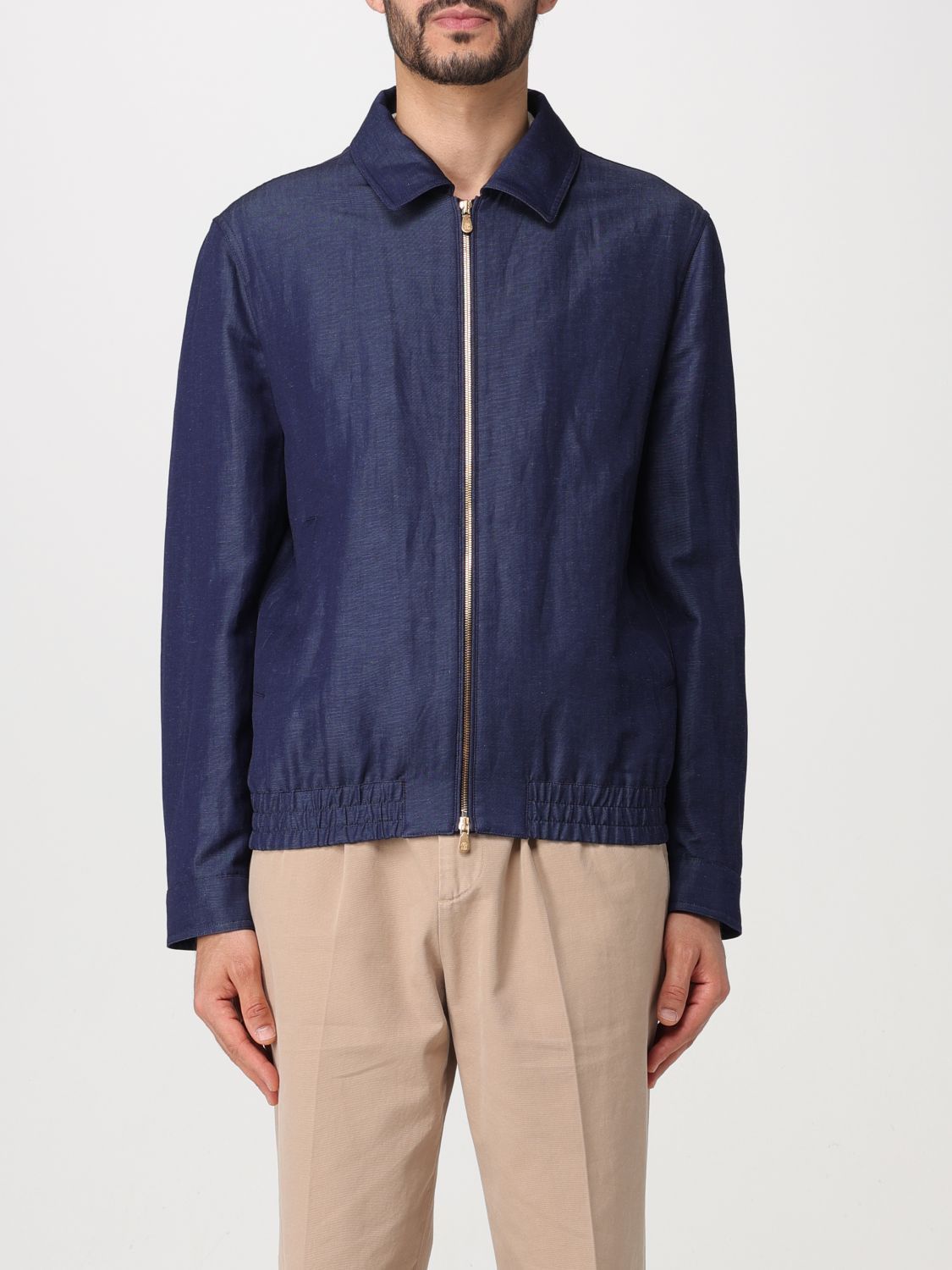 image of Brunello Cucinelli Jacket Men Blue (Size Large)
