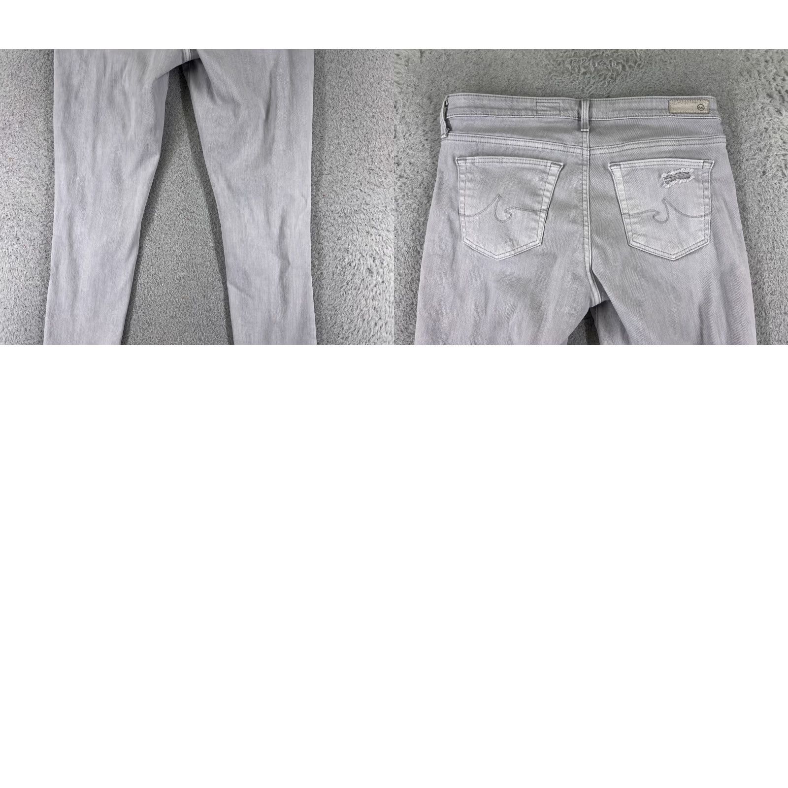 Denime AG Adriano Goldschmied Jeans Womens 28 Gray Denim Straight Slim 5-Pocket Low Rise Inseam 28 Inseam Cotton Size 28" / US 6 / IT 42 - 10 Thumbnail