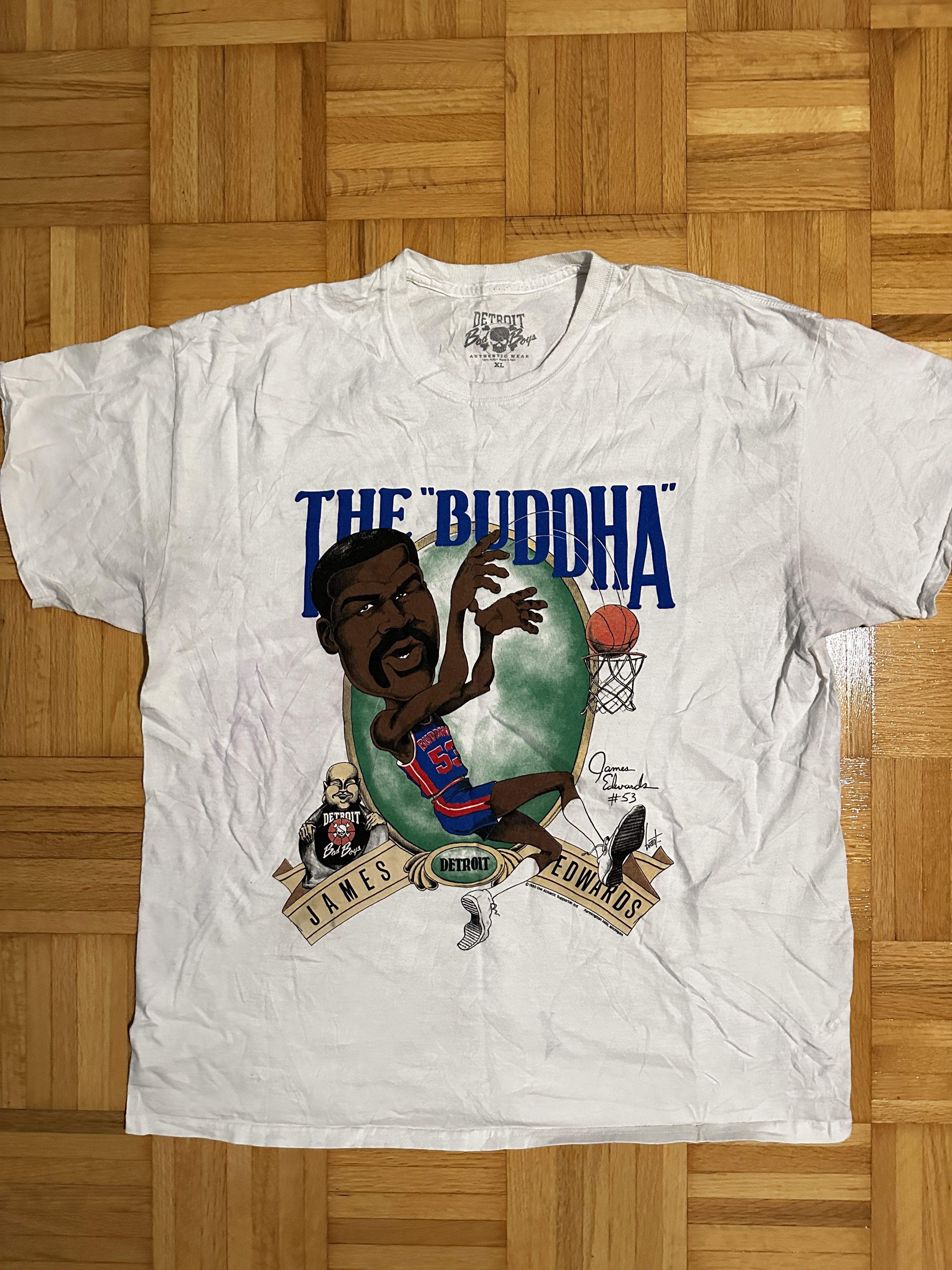 Vintage Vintage Detroit Pistons NBA James Edwards The Buddha Tee XL Size US XL / EU 56 / 4 - 1 Thumbnail