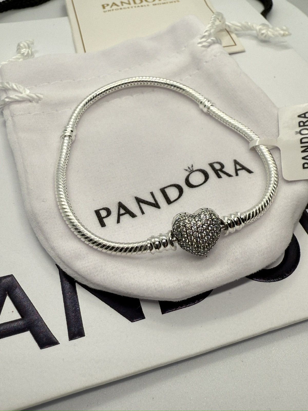 pandora Pandora Moments heart claps snake chain bracelet size 7.5 in Size ONE SIZE - 2 Thumbnail