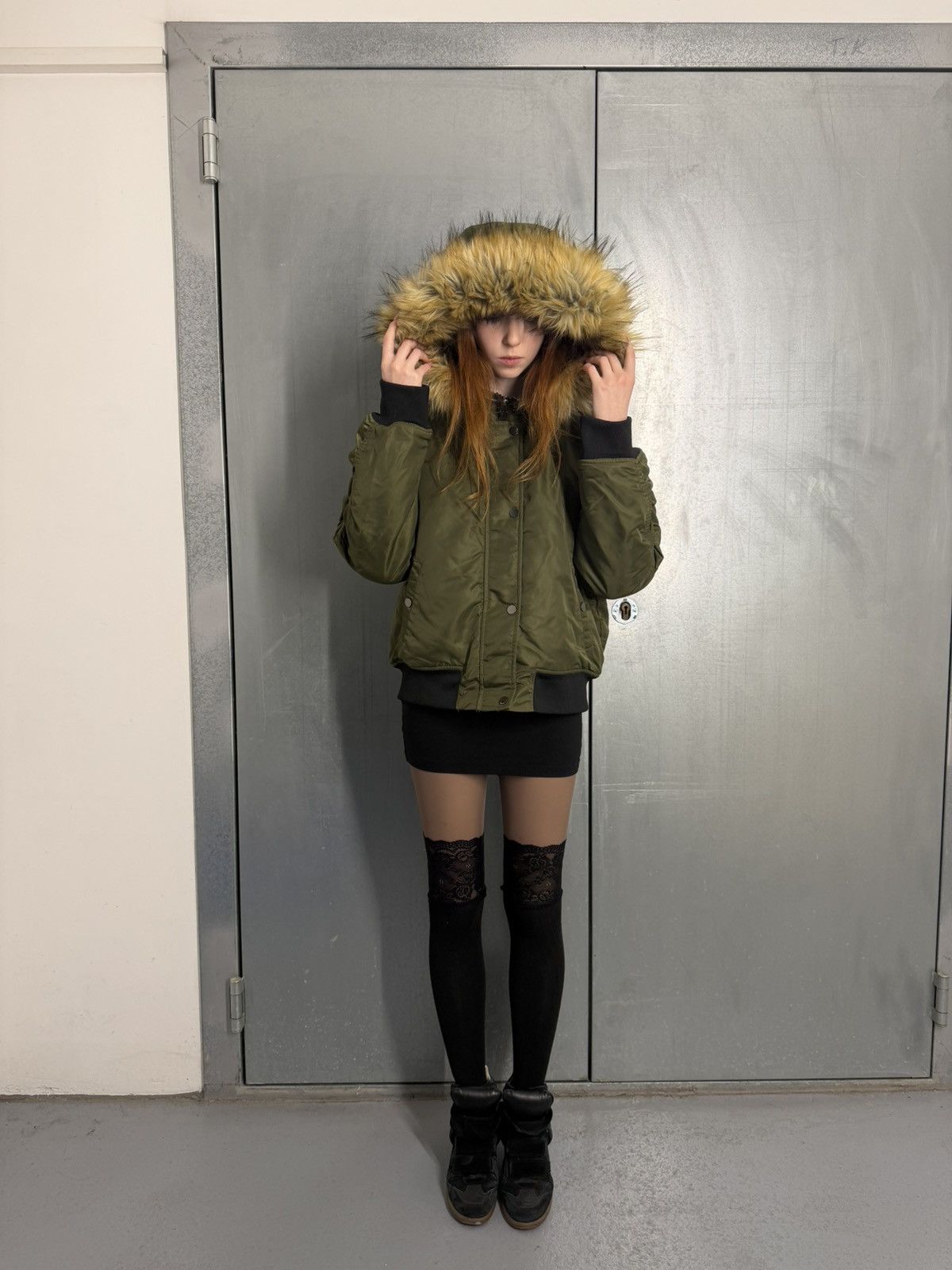 Other Streetwear Nylon Military Type Y2K Fur Insulated Bomber Size M / US 6-8 / IT 42-44 - 1 Thumbnail