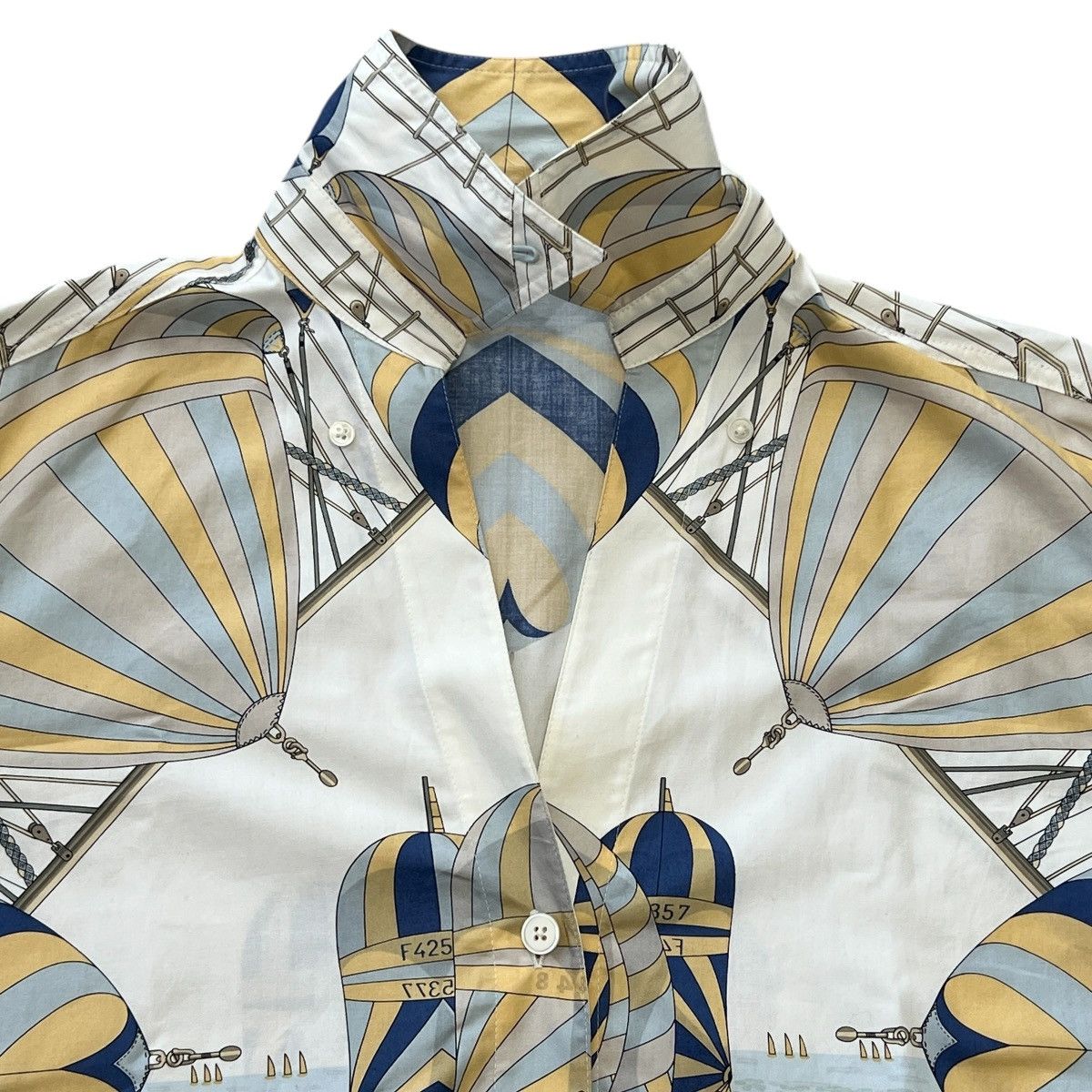 Hermes HERMÈS Vintage Silk Yacht Shirt - Martin Margiela Star Tag Size US S / EU 44-46 / 1 - 3 Thumbnail