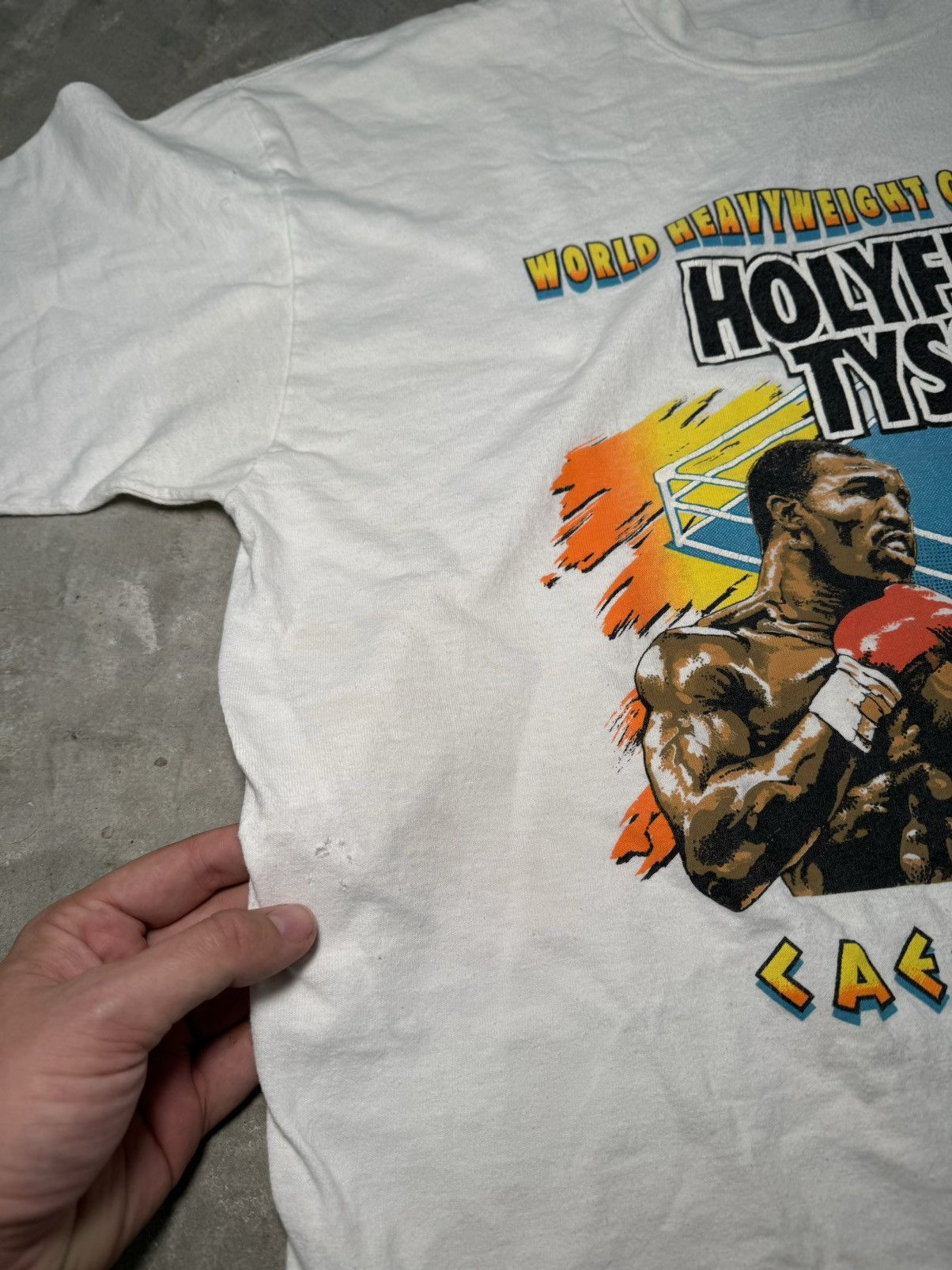 Vintage 1991 Mike Tyson vs Evander Holyfield World Heavyweight Champ Size US XL / EU 56 / 4 - 5 Thumbnail