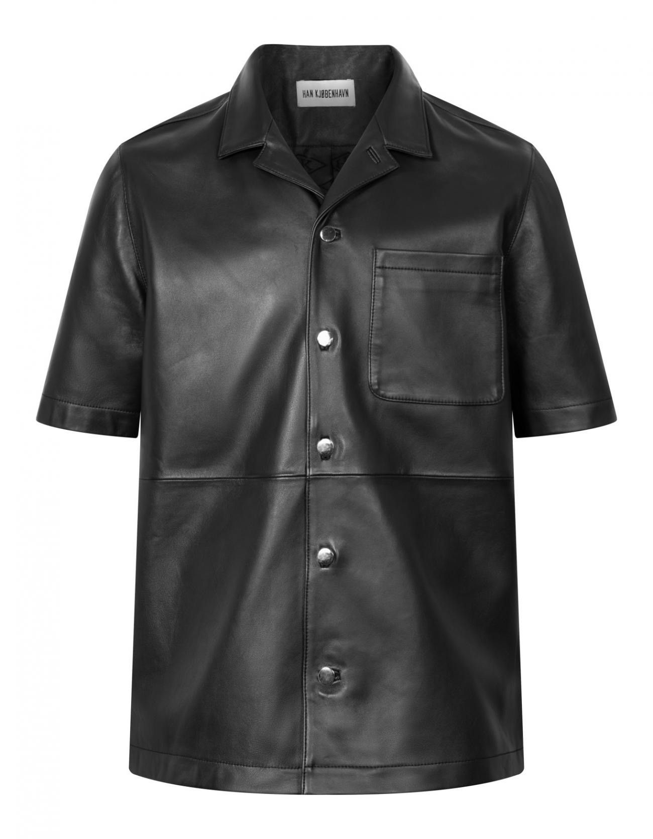 Han Kjobenhavn !DS! FW22 Han Kjobenhavn Black Leather Summer Shirt Size US M / EU 48-50 / 2 - 2 Thumbnail