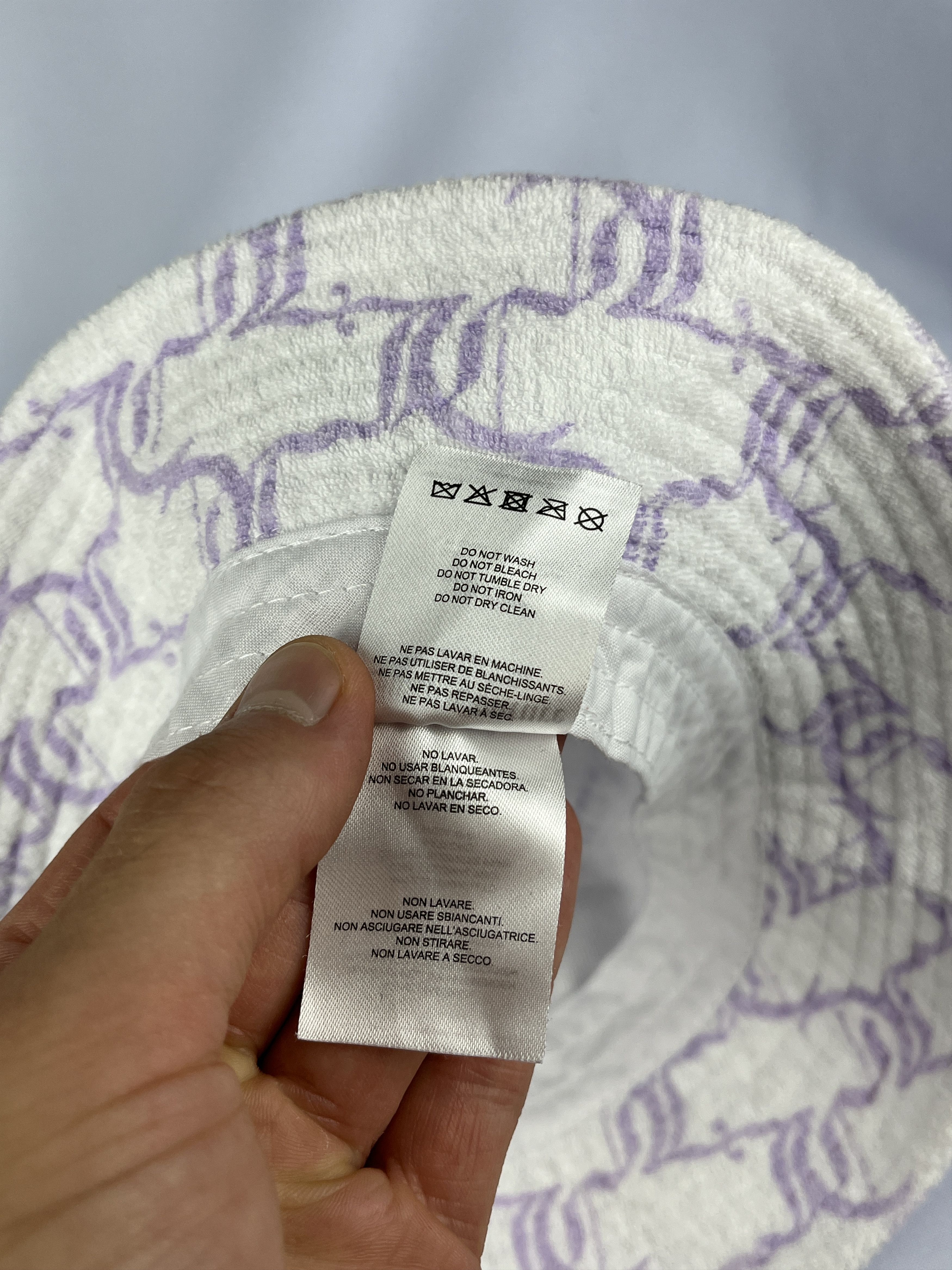 Juicy Couture Jeans Juicy Couture Towel Terry Bucket Hat Cap White Purple Adult Size ONE SIZE - 11 Thumbnail