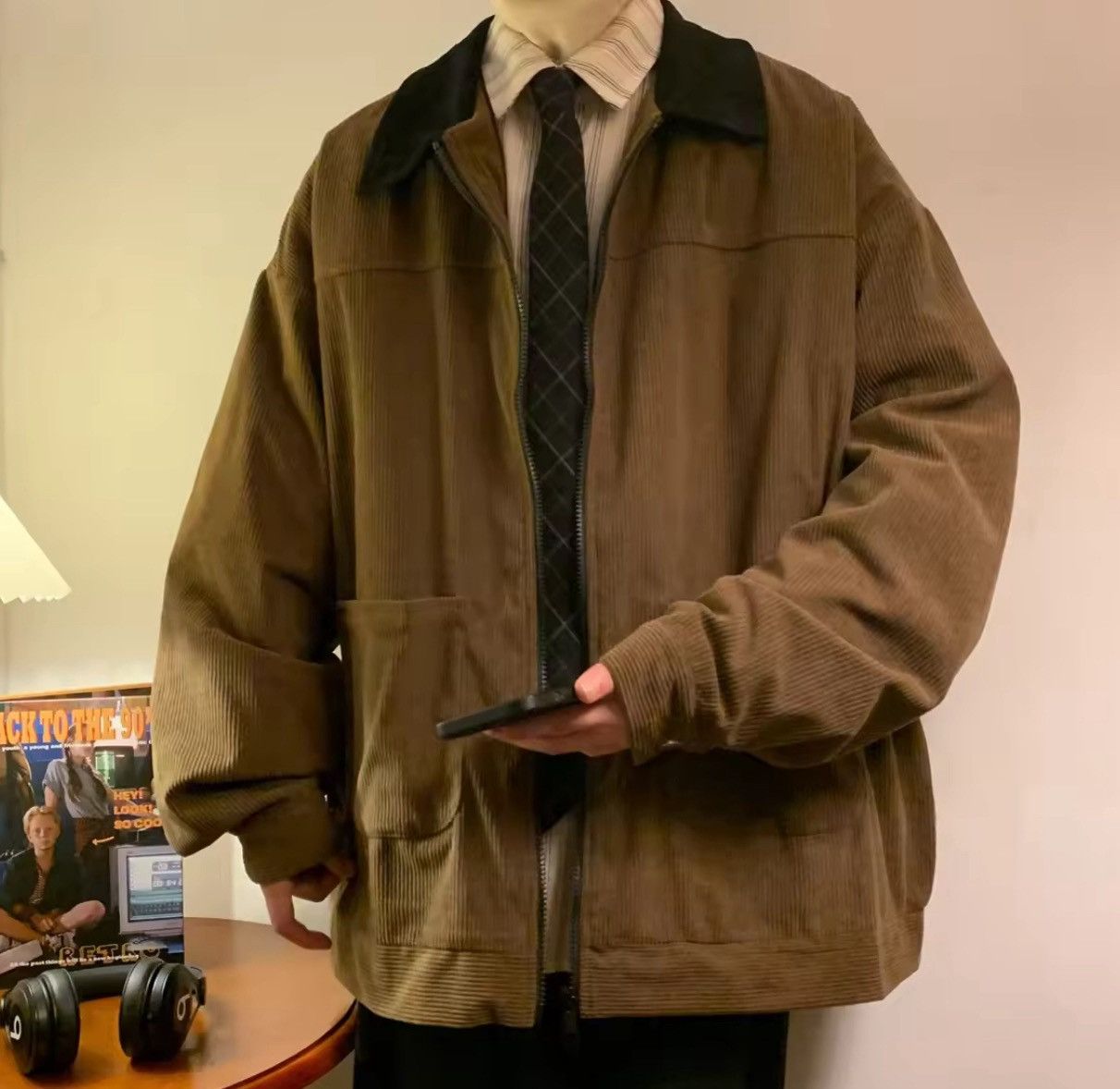 Japanese Brand Corduroy Bomber Jacket Size US L / EU 52-54 / 3 - 1 Thumbnail