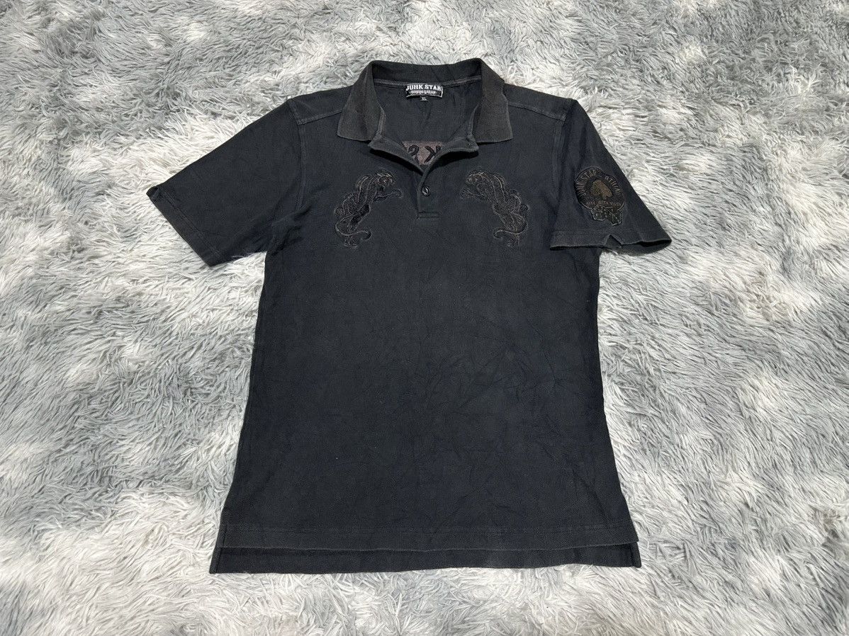 Japanese Brand 🔥Y2K Junk Star Tokyo Black Panther Embroidered Polo Shirt Size US M / EU 48-50 / 2 - 6 Thumbnail