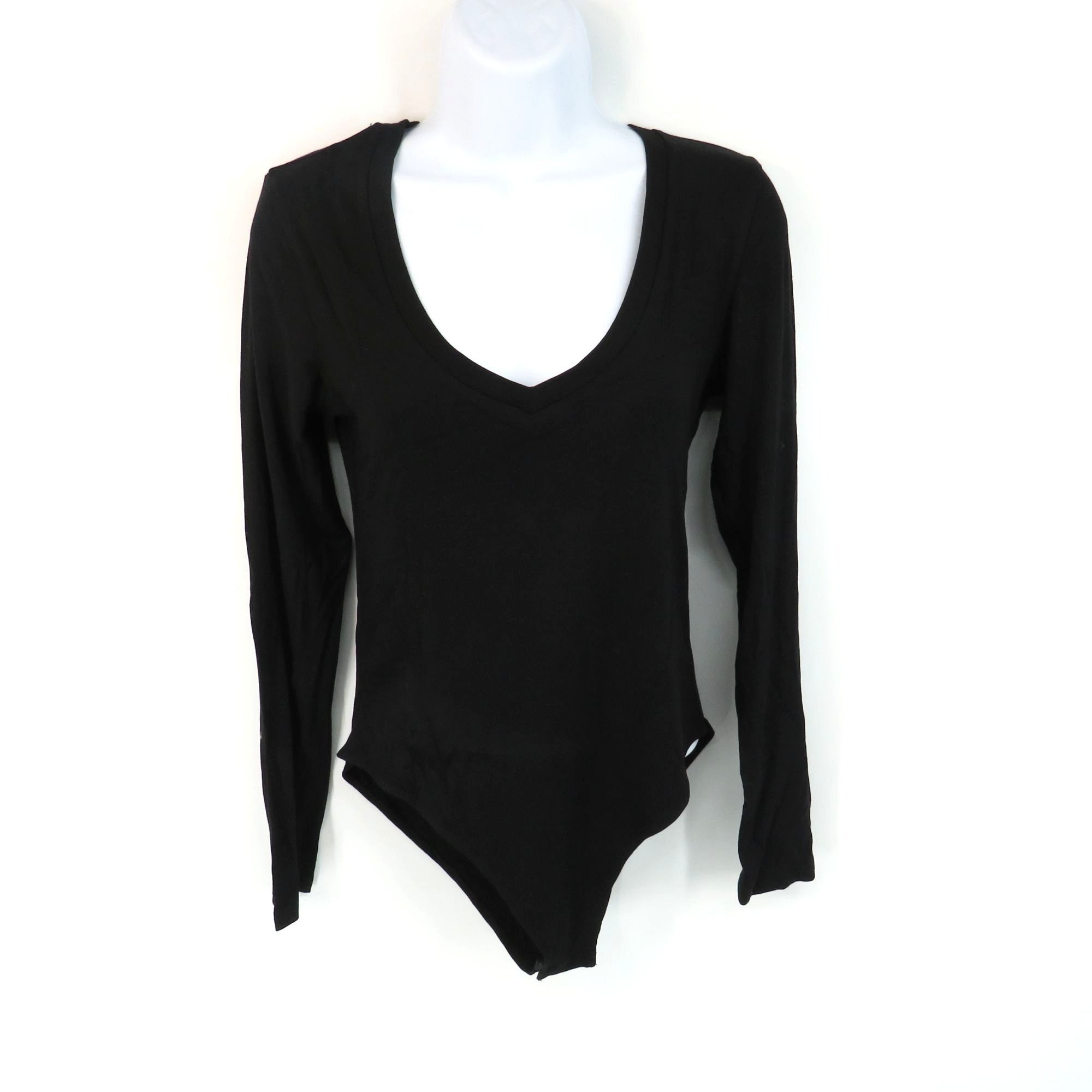Other Mangopop Women's Long Sleeve Black V-Neck Bodysuit Medium NW Size M / US 6-8 / IT 42-44 - 1 Thumbnail