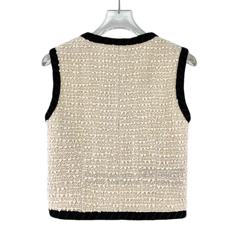 Gucci Gucci Beige cotton woven V-neck small fragrance sleeveless Size XS / US 0-2 / IT 36-38 - 2 Thumbnail
