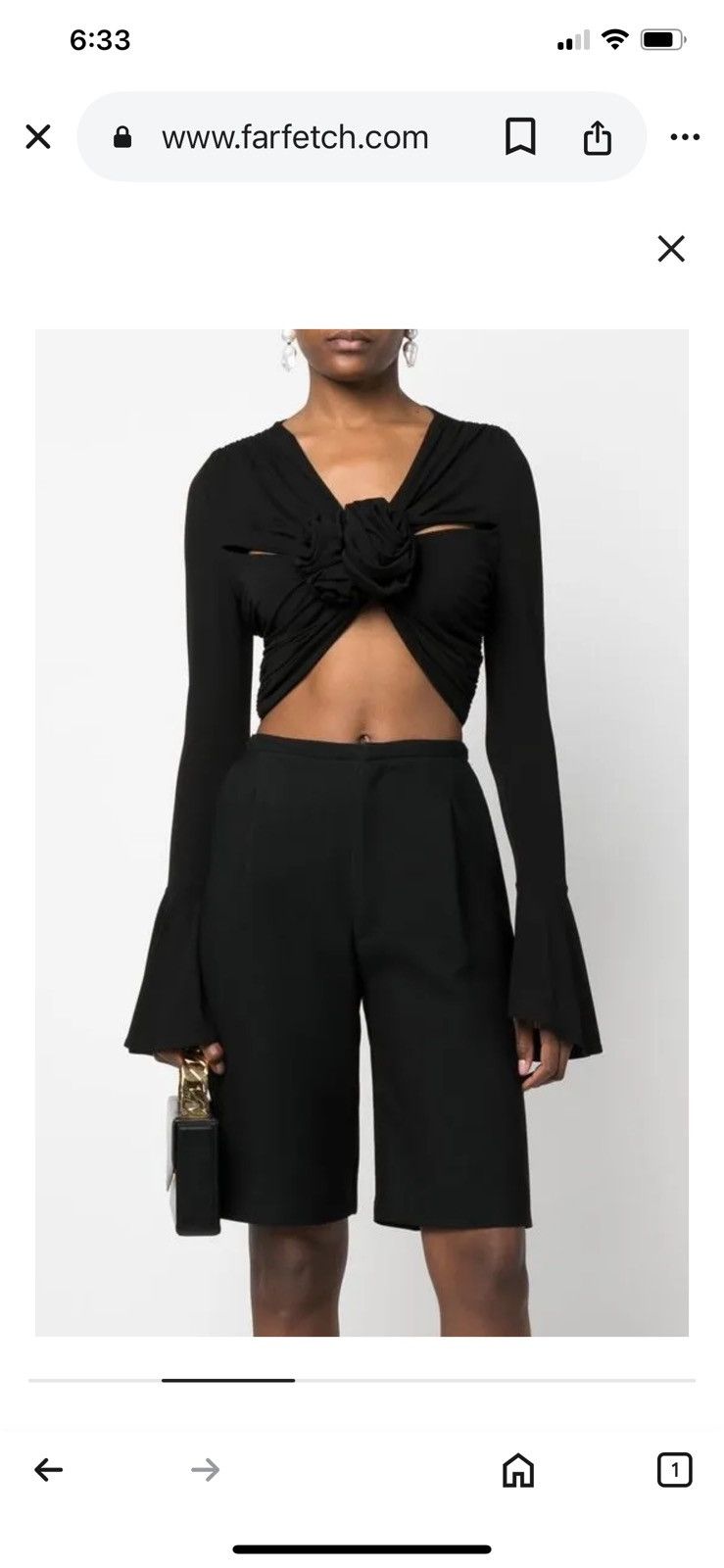 Magda Butrym Magda Butrym cropped long-sleeve top Size S / US 4 / IT 40 - 1 Thumbnail