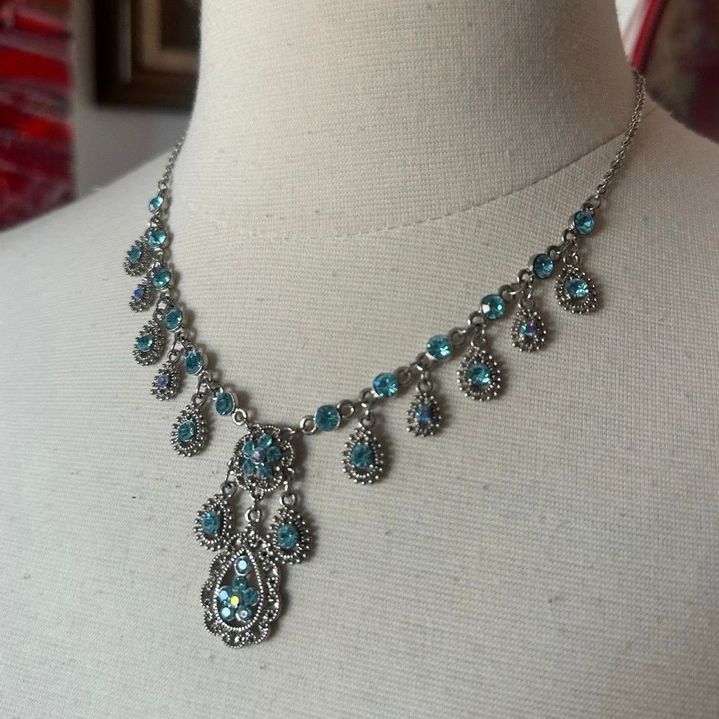 Other light blue gemstone formal necklace Size ONE SIZE - 2 Thumbnail