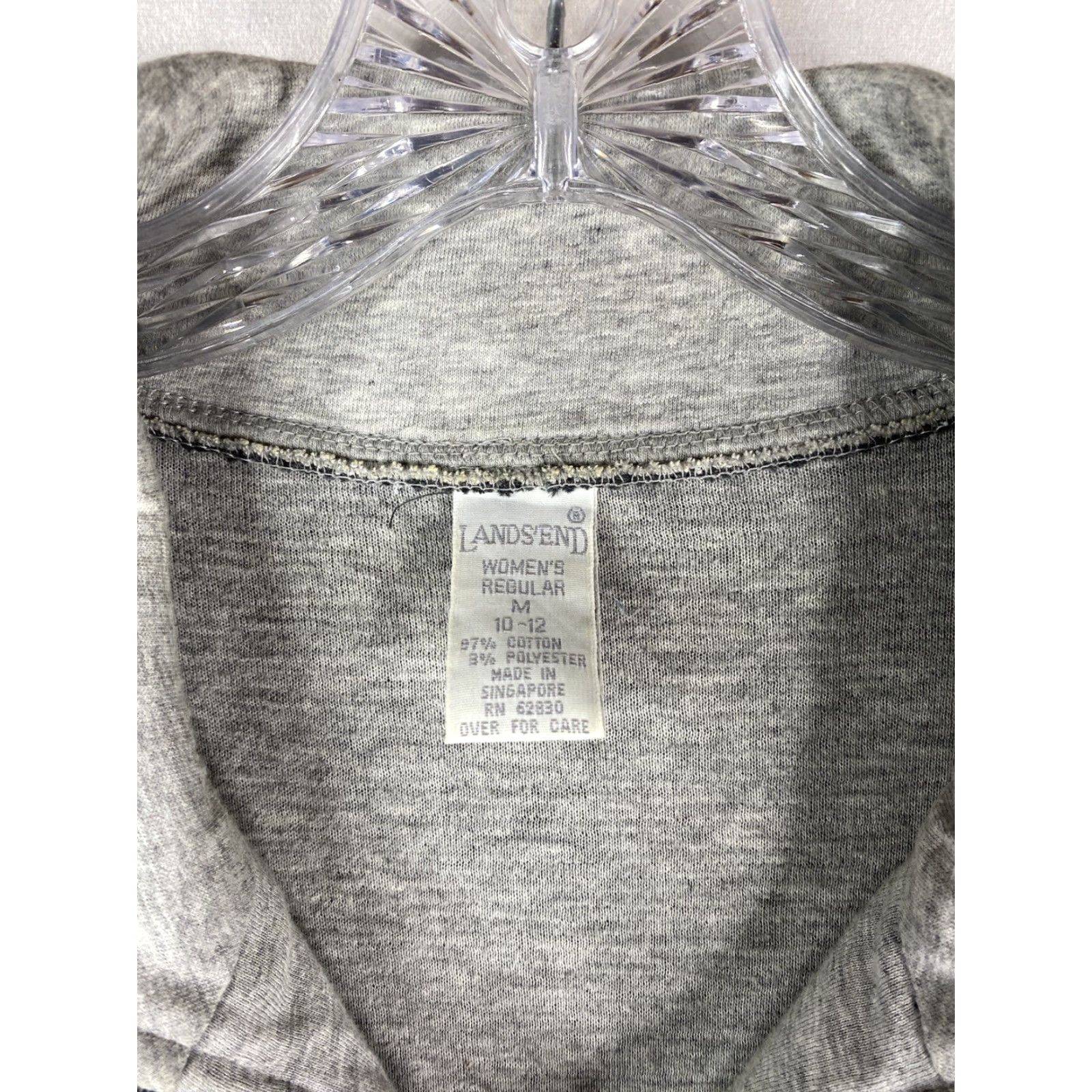 Lands' End VINTAGE Lands End Sweatshirt Womens M Gray Pullover 1/4 Zip Zip Front Pockets Stretch Knit Cotton Blend Casual Activewear Size M / US 6-8 / IT 42-44 - 2 Thumbnail