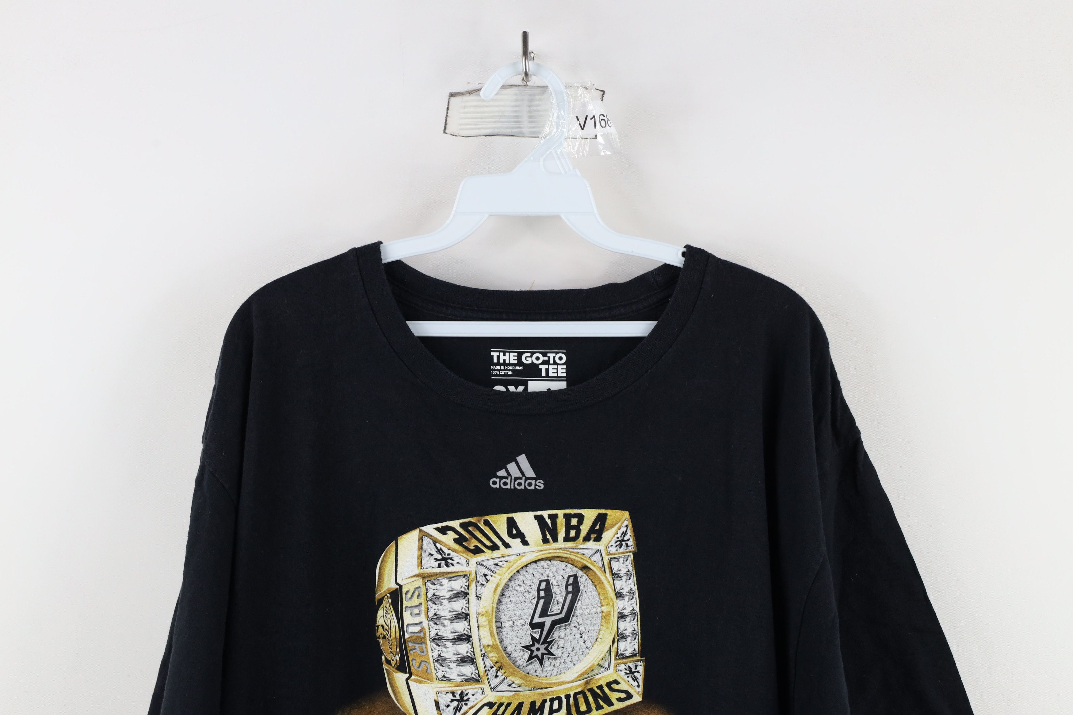 Adidas × Vintage Adidas 2014 NBA Champs San Antonio Spurs Ring T-Shirt Black Size US XXL / EU 58 / 5 - 2 Thumbnail