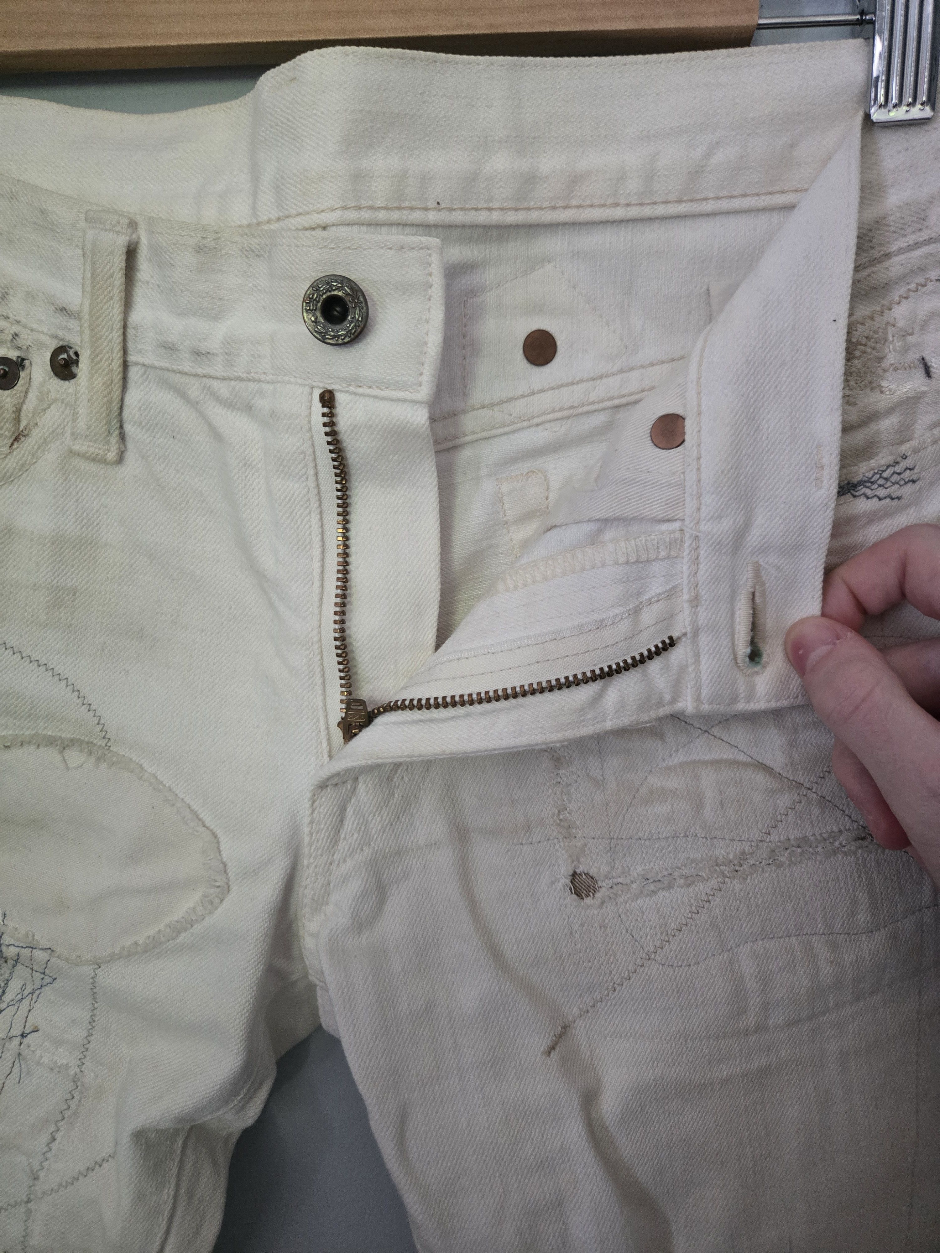 Kapital Distressed white kapital denim Size US 31 - 5 Thumbnail