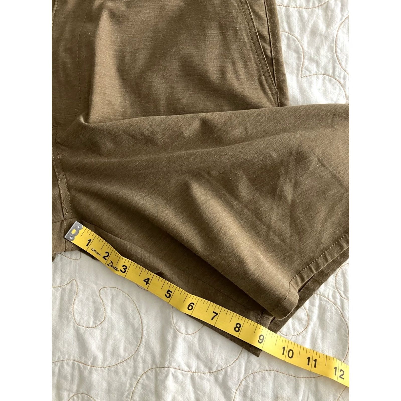 Vintage Dravus Shorts Men's 30 Lightweight Brown Khaki Chino Outdoor Drawstring Button Relaxed Fit Beige Polyester Knits Spring Summer Casual Workwear Mens Size US 30 / EU 46 - 5 Thumbnail